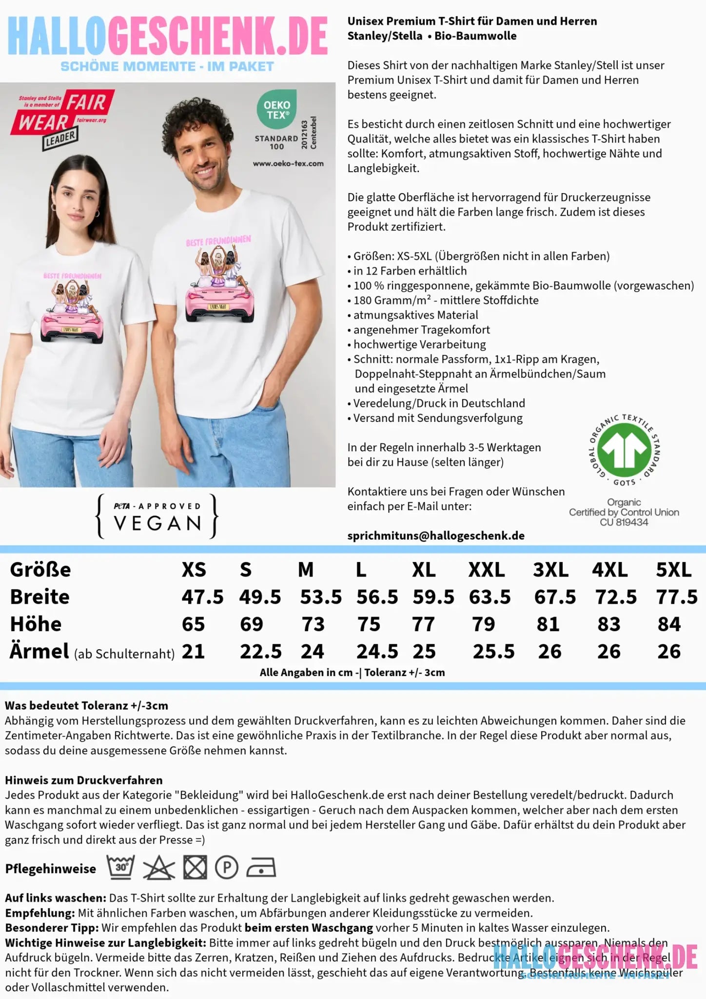 Vegas Girls • 1-3 Frauen • mit Wunschtext • Unisex T-Shirt für Damen & Herren • Bio • personalisiert - Customizer