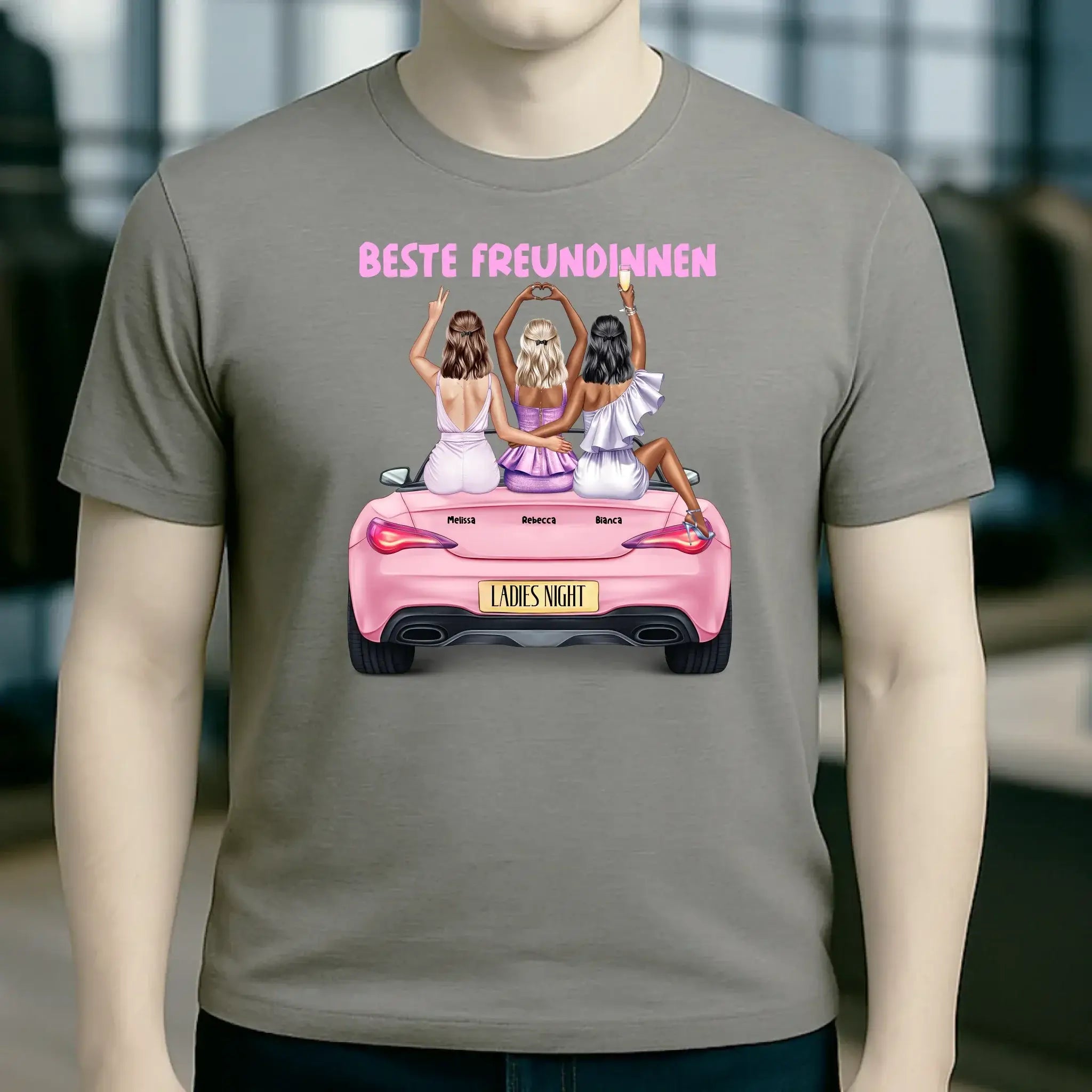 Vegas Girls • 1-3 Frauen • mit Wunschtext • Unisex T-Shirt für Damen & Herren • Bio • personalisiert