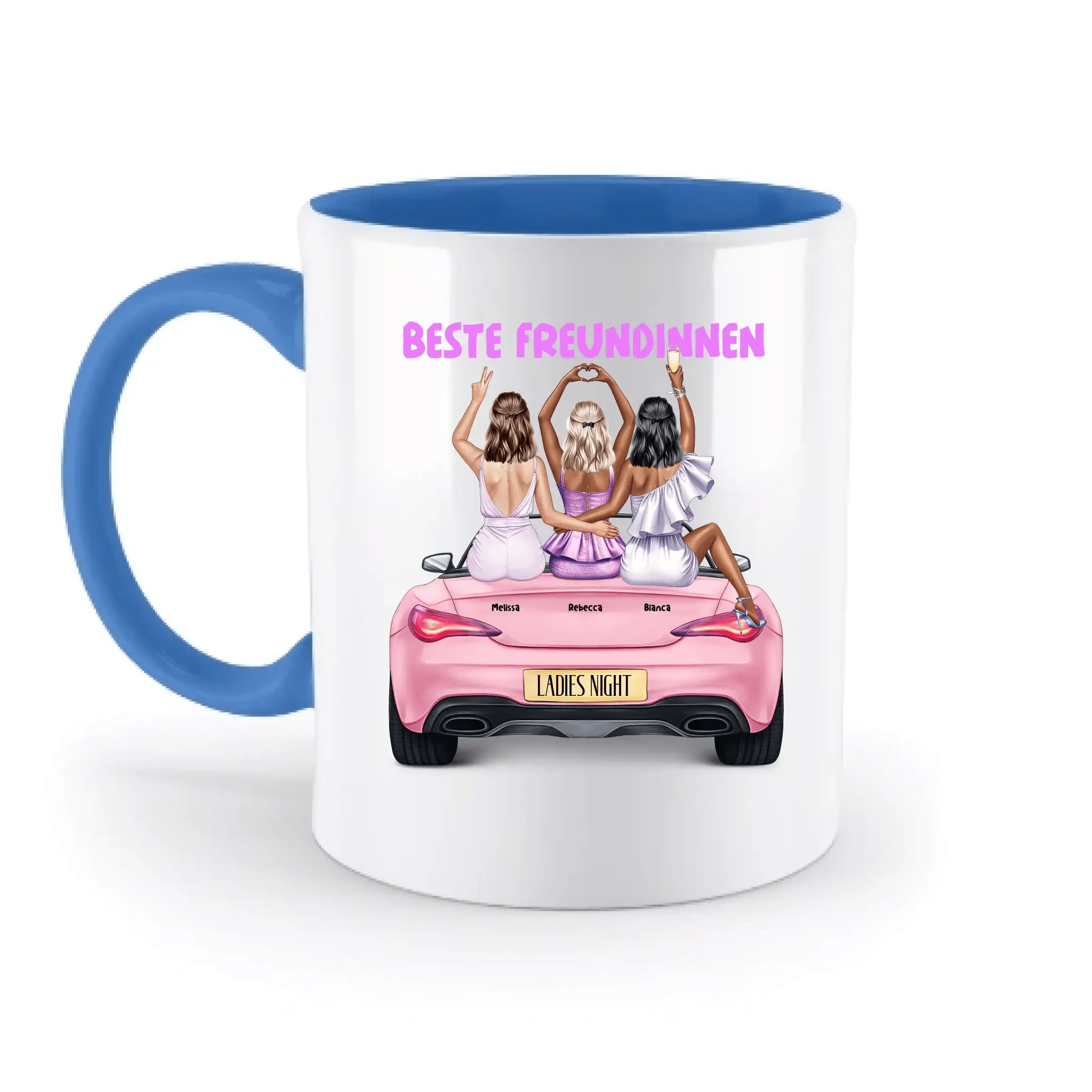 Vegas Girls • 1-3 Frauen • mit Wunschtext • zweifarbige Tasse • Exklusivdesign • personalisiert