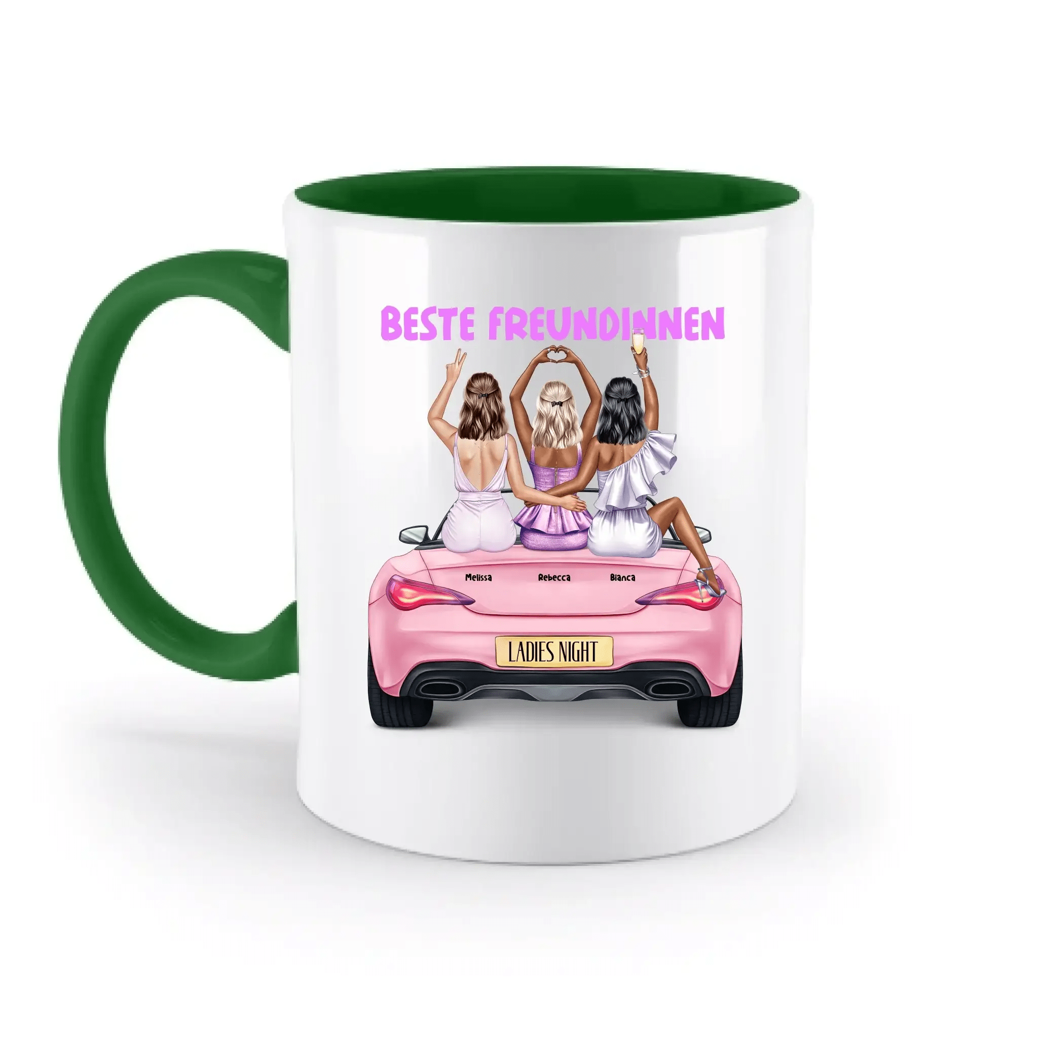 Vegas Girls • 1-3 Frauen • mit Wunschtext • zweifarbige Tasse • Exklusivdesign • personalisiert