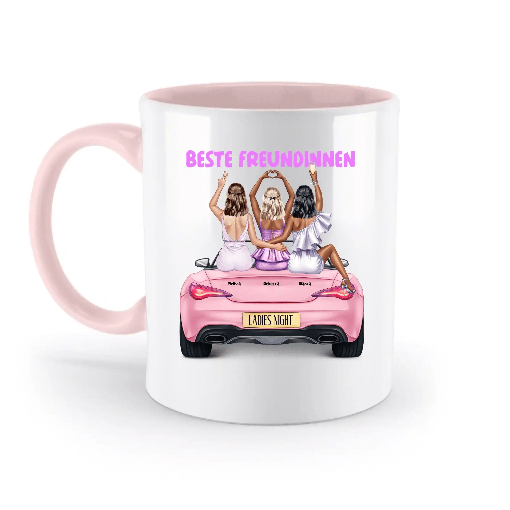 Vegas Girls • 1-3 Frauen • mit Wunschtext • zweifarbige Tasse • Exklusivdesign • personalisiert