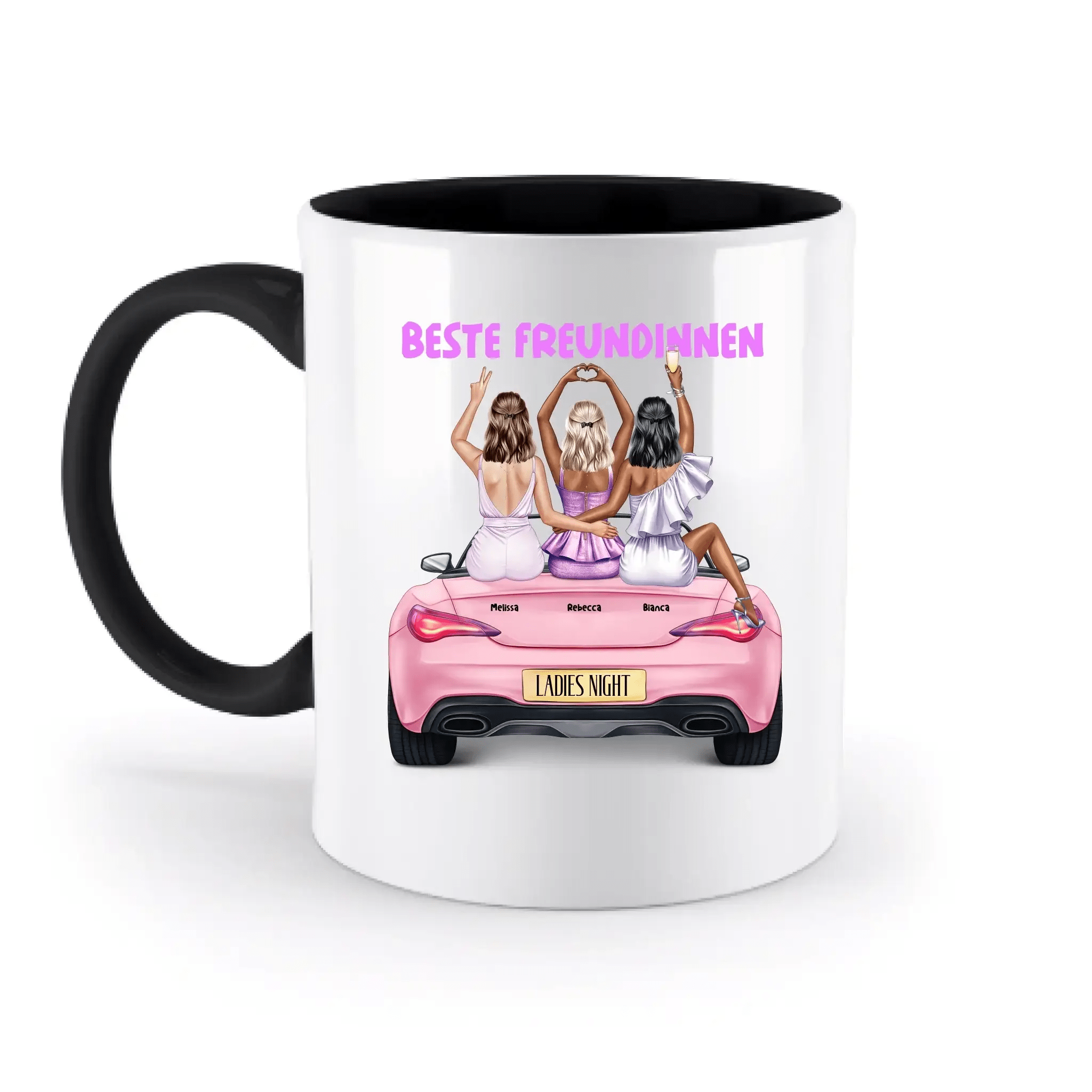 Vegas Girls • 1-3 Frauen • mit Wunschtext • zweifarbige Tasse • Exklusivdesign • personalisiert