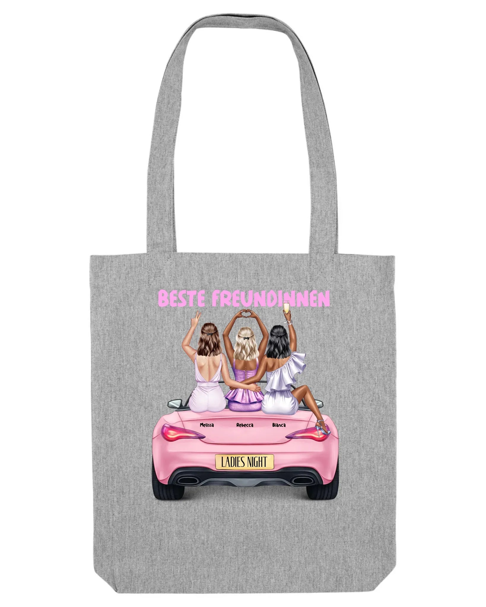 Vegas Girls: 1-3 Girls • mehrere Artikel • ’Statement-Collection’ • Wunschtext • personalisierte Figuren - Stofftasche