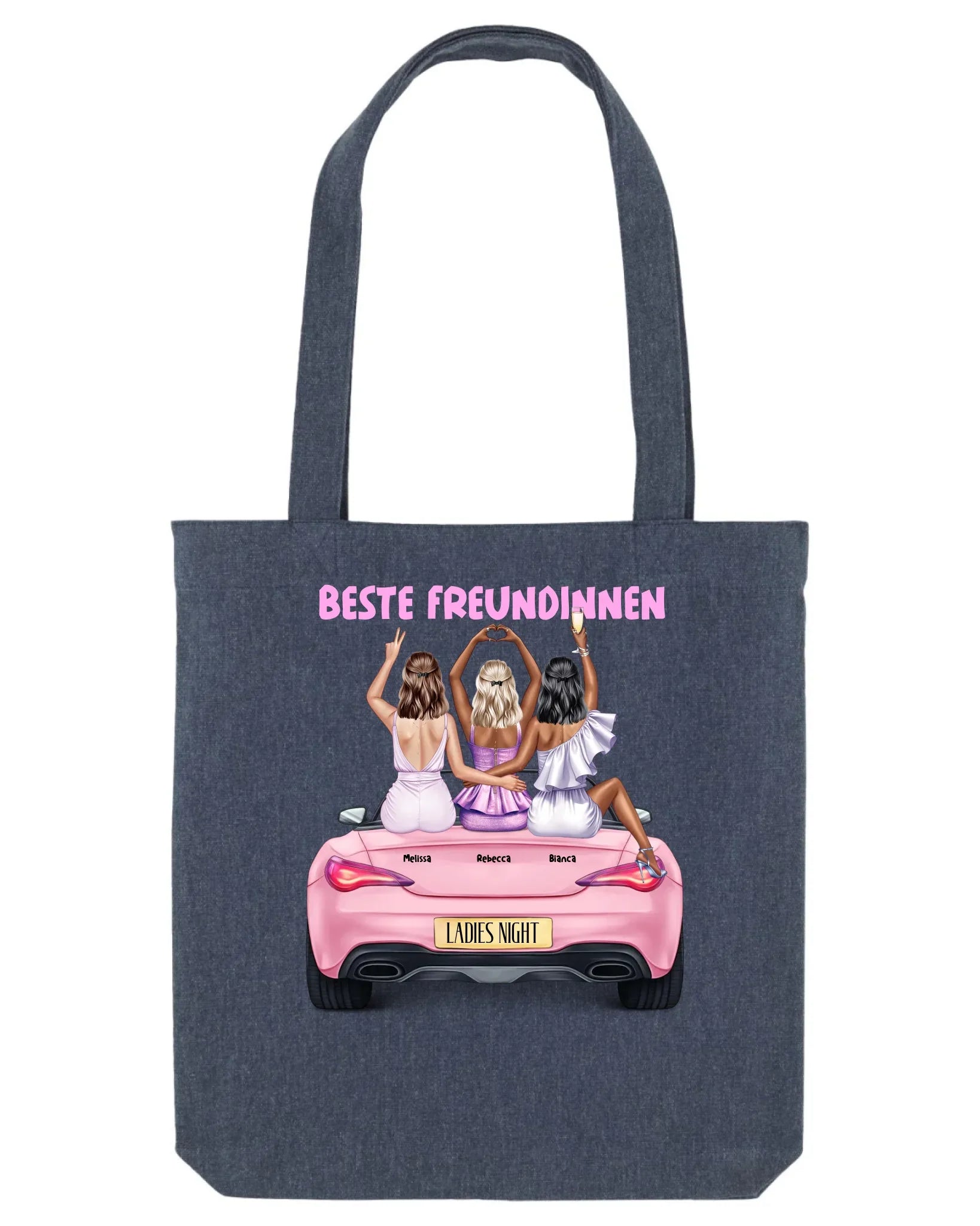 Vegas Girls: 1-3 Girls • mehrere Artikel • ’Statement-Collection’ • Wunschtext • personalisierte Figuren - Stofftasche