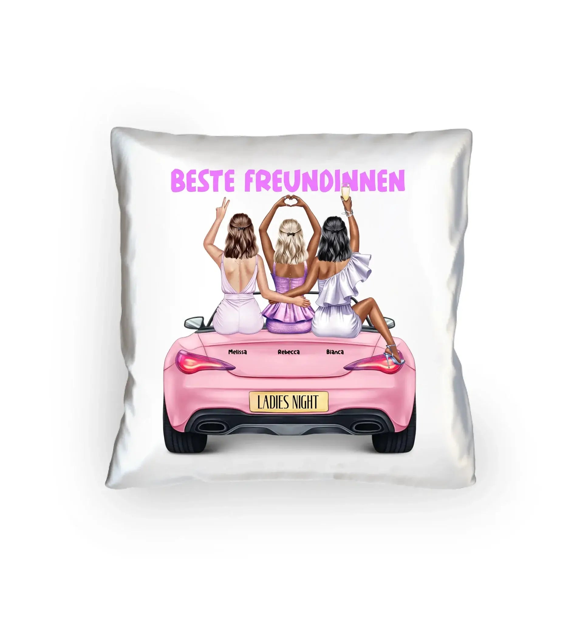 Vegas Girls (1-3 personalisierbare Figuren) - Kissen 40x40 cm / White / 40cm-x-40cm - personalisierbare Figuren