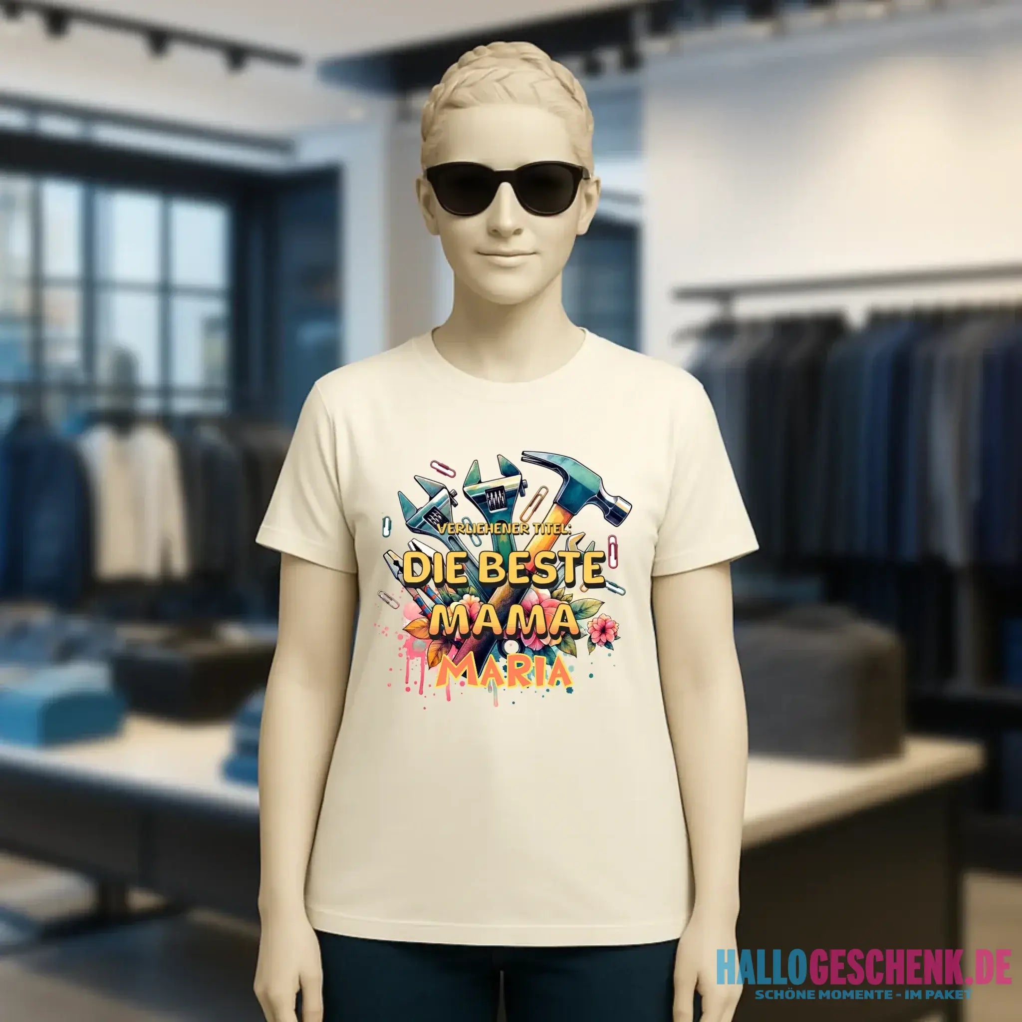 Verliehener Titel: Beste Mama • Ladies Premium T-Shirt XS-2XL aus Bio-Baumwolle für Damen • Exklusivdesign • personalisiert