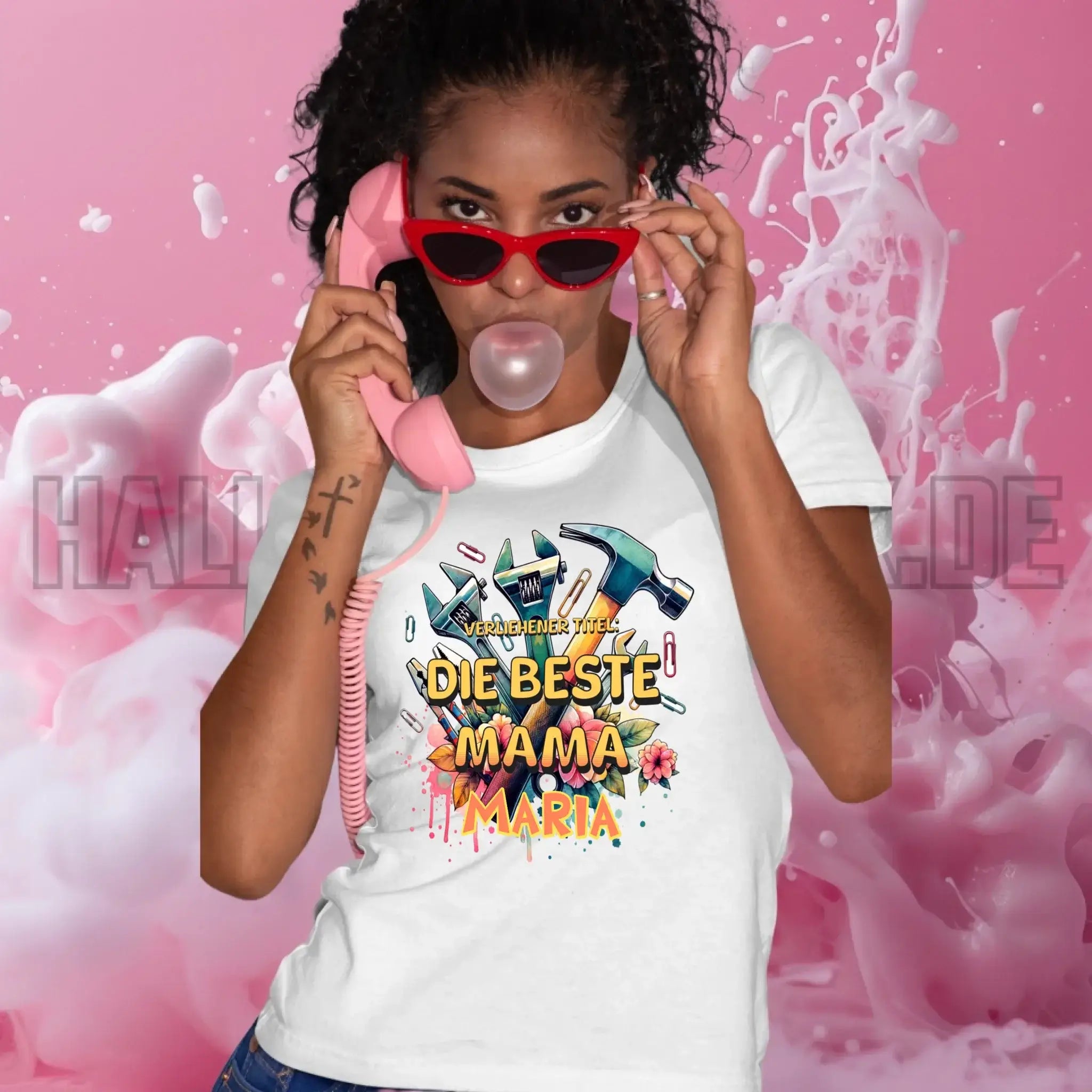 Verliehener Titel: Beste Mama • Ladies Premium T-Shirt XS-2XL aus Bio-Baumwolle für Damen • Exklusivdesign • personalisiert