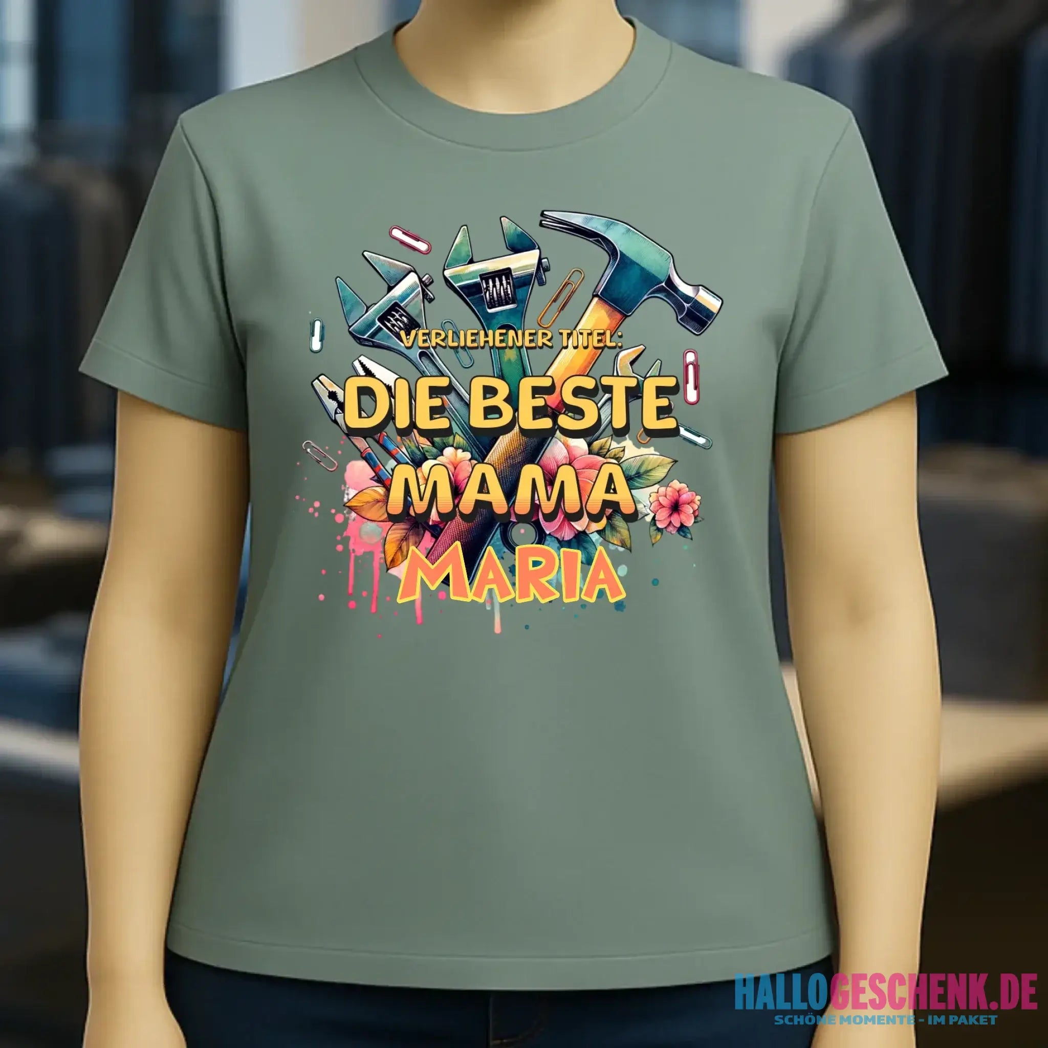 Verliehener Titel: Beste Mama • Ladies Premium T-Shirt XS-2XL aus Bio-Baumwolle für Damen • Exklusivdesign • personalisiert