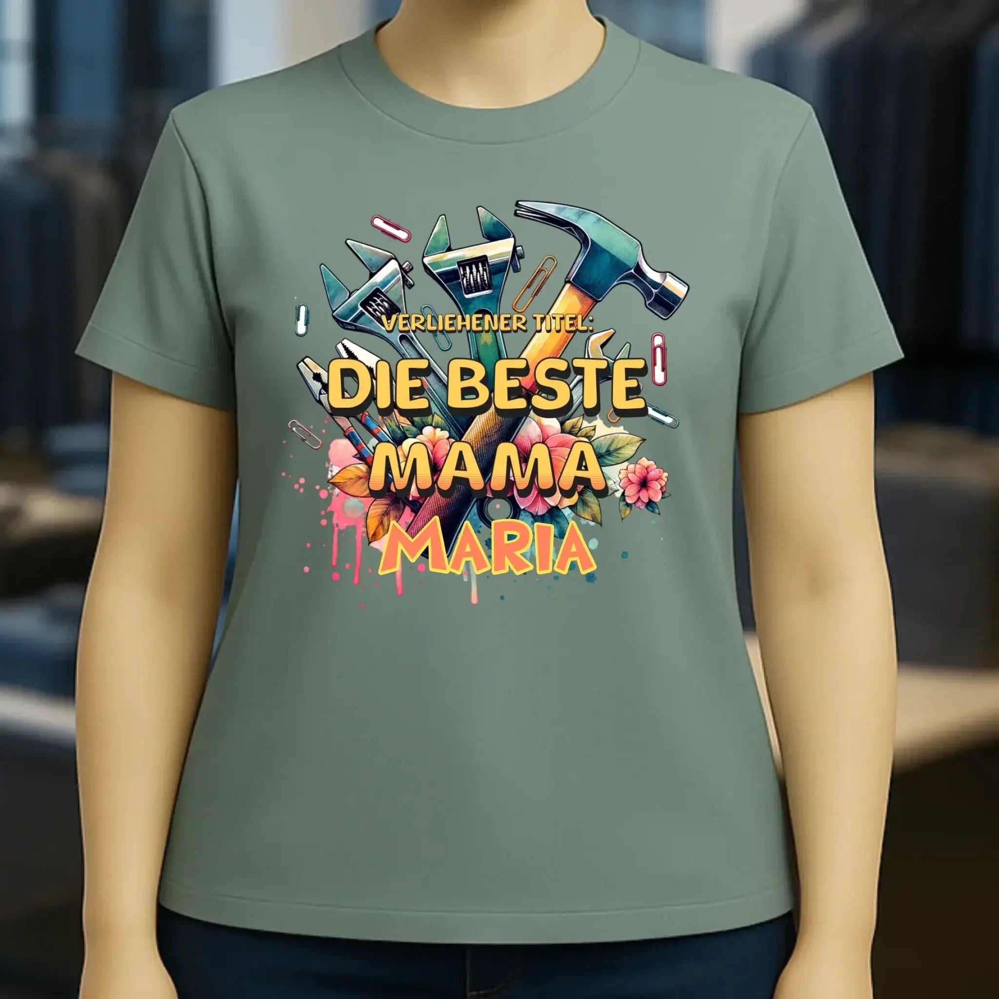 Verliehener Titel: Beste Mama • Ladies Premium T-Shirt XS-2XL aus Bio-Baumwolle für Damen • Exklusivdesign • personalisiert