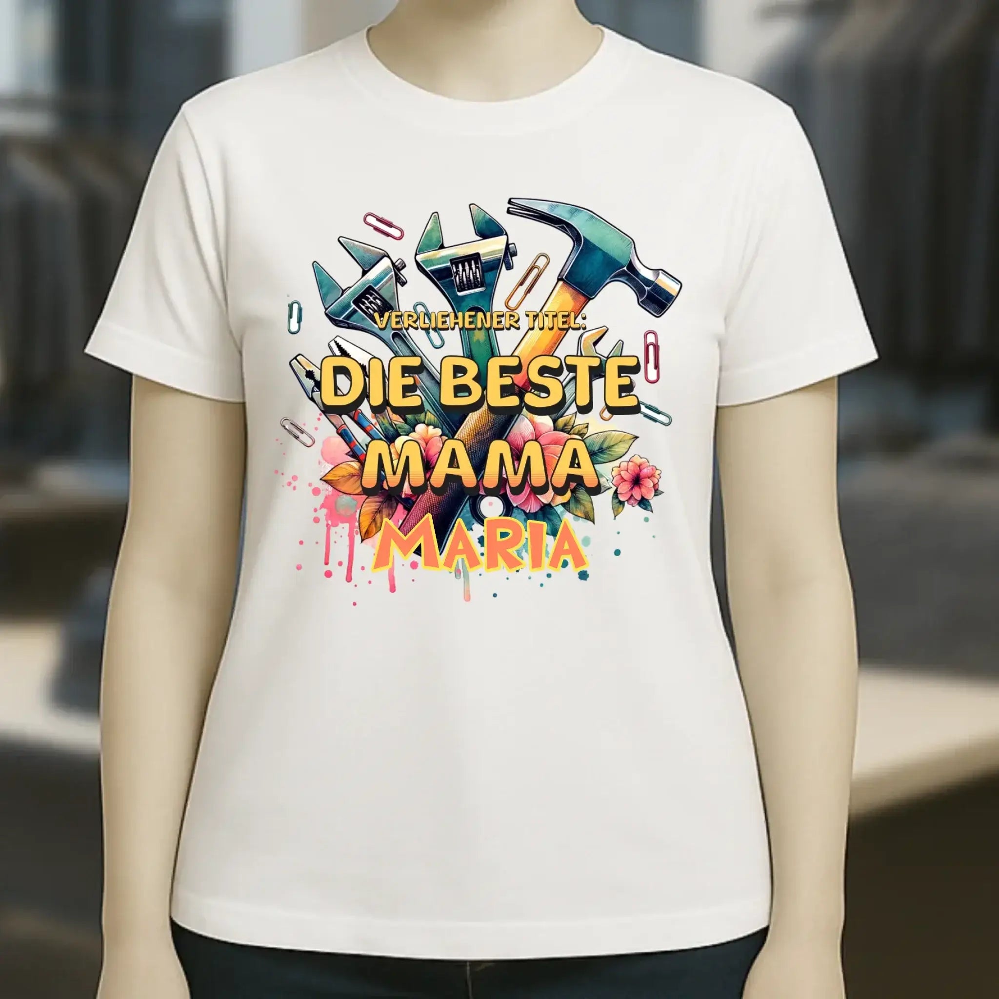 Verliehener Titel: Beste Mama • Ladies Premium T-Shirt XS-2XL aus Bio-Baumwolle für Damen • Exklusivdesign • personalisiert