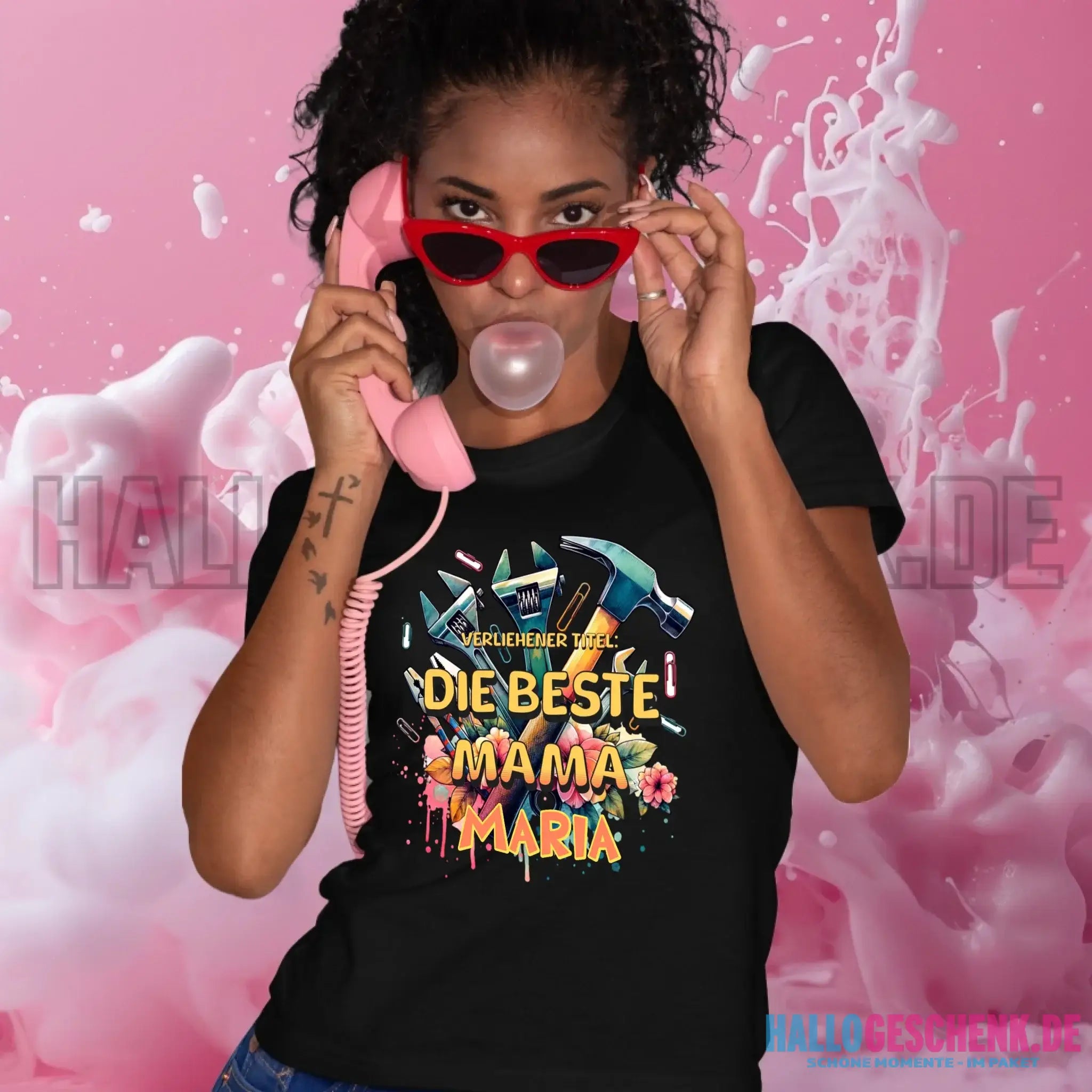 Verliehener Titel: Beste Mama • Ladies Premium T-Shirt XS-2XL aus Bio-Baumwolle für Damen • Exklusivdesign • personalisiert
