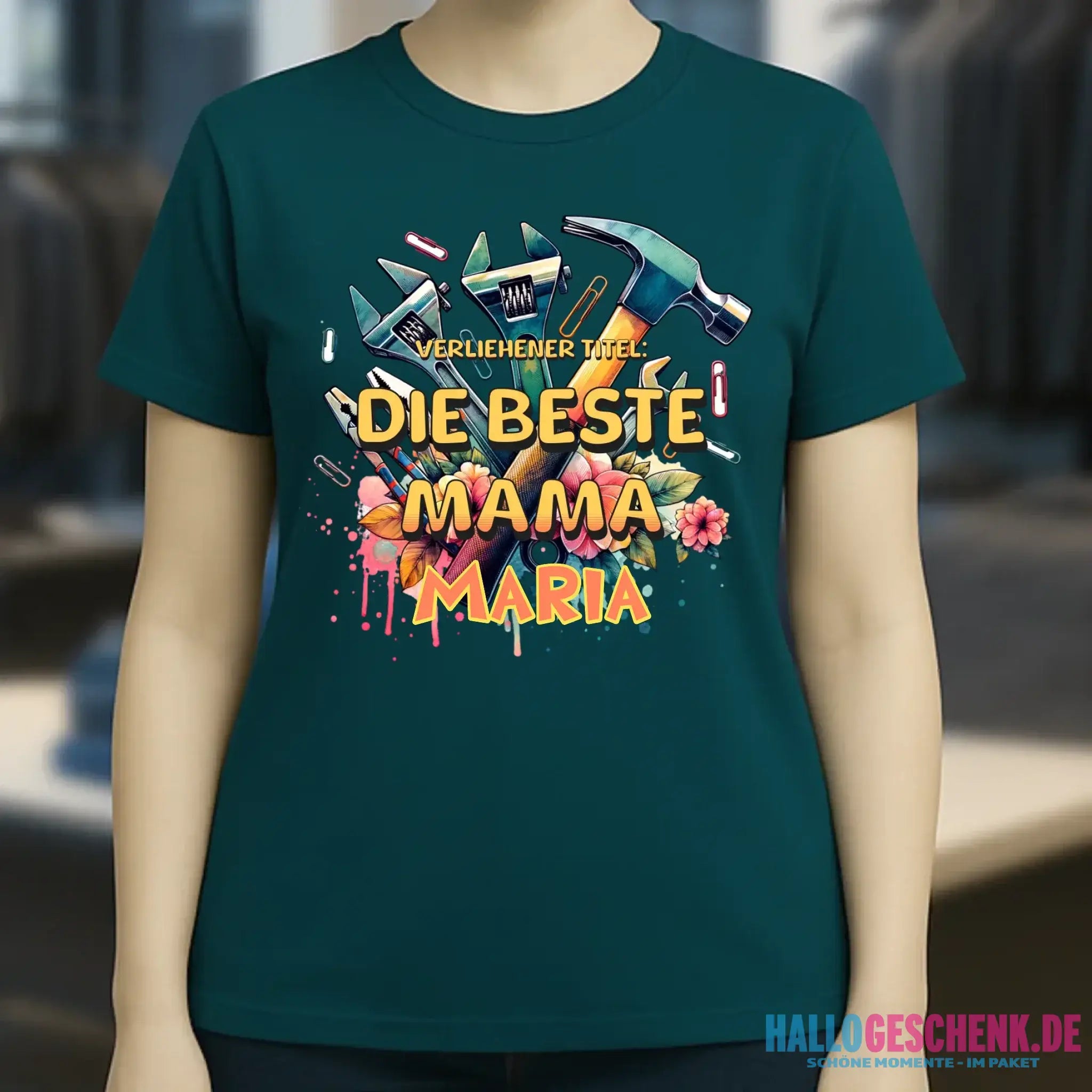 Verliehener Titel: Beste Mama • Ladies Premium T-Shirt XS-2XL aus Bio-Baumwolle für Damen • Exklusivdesign • personalisiert