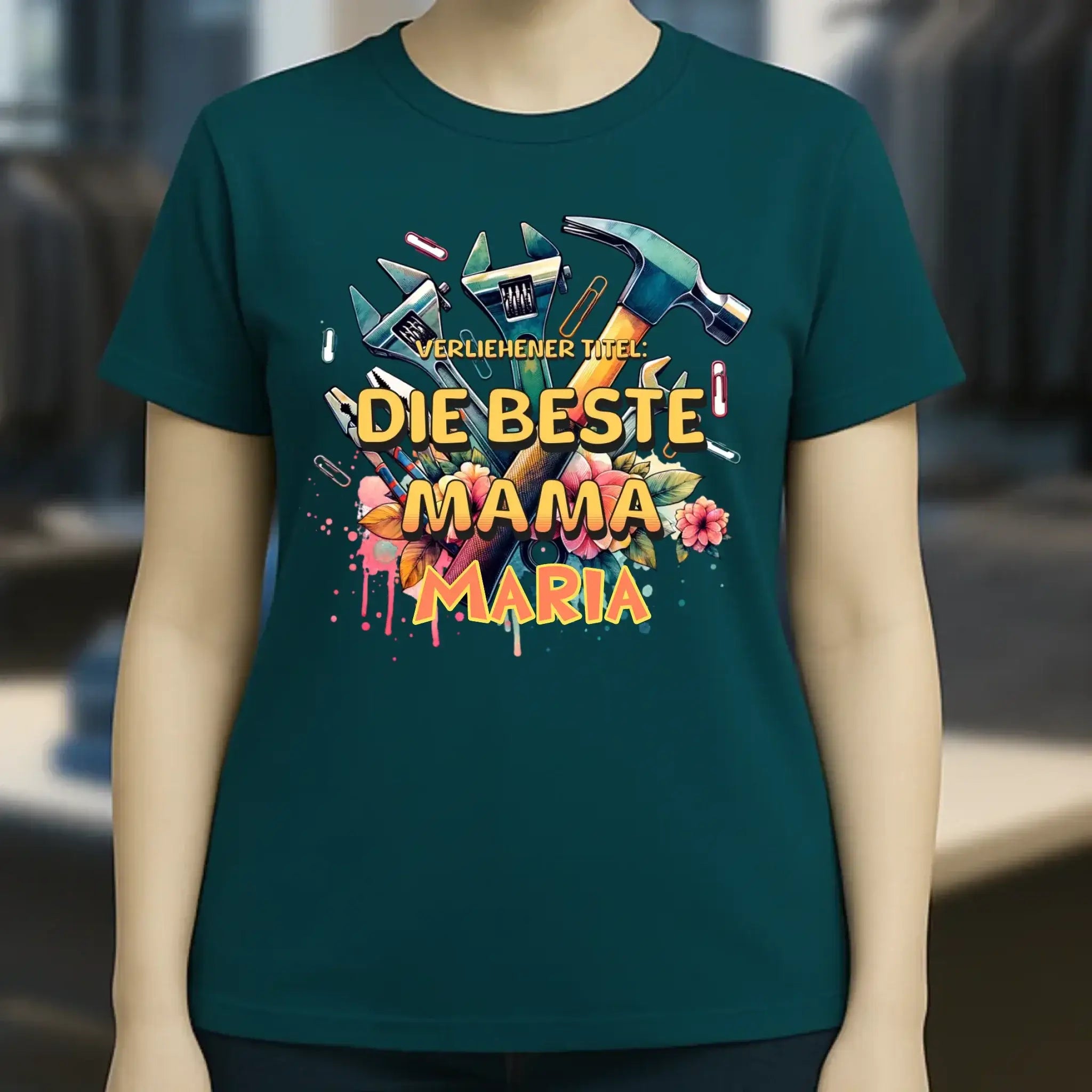 Verliehener Titel: Beste Mama • Ladies Premium T-Shirt XS-2XL aus Bio-Baumwolle für Damen • Exklusivdesign • personalisiert