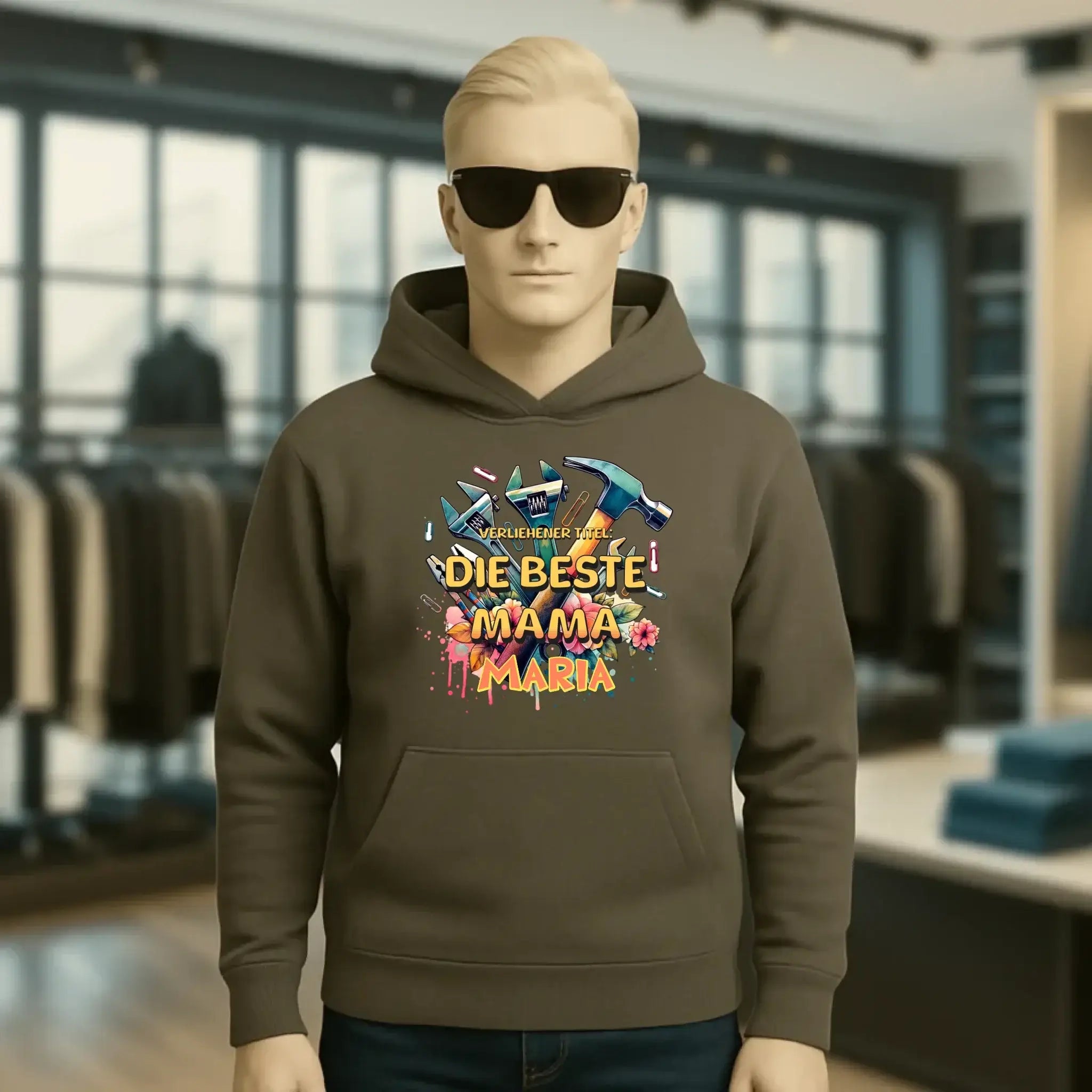 Verliehener Titel: Beste Mama + Wunschtext • Unisex Premium Hoodie XS-5XL aus Bio-Baumwolle für Damen & Herren • Exklusivdesign • personalisiert