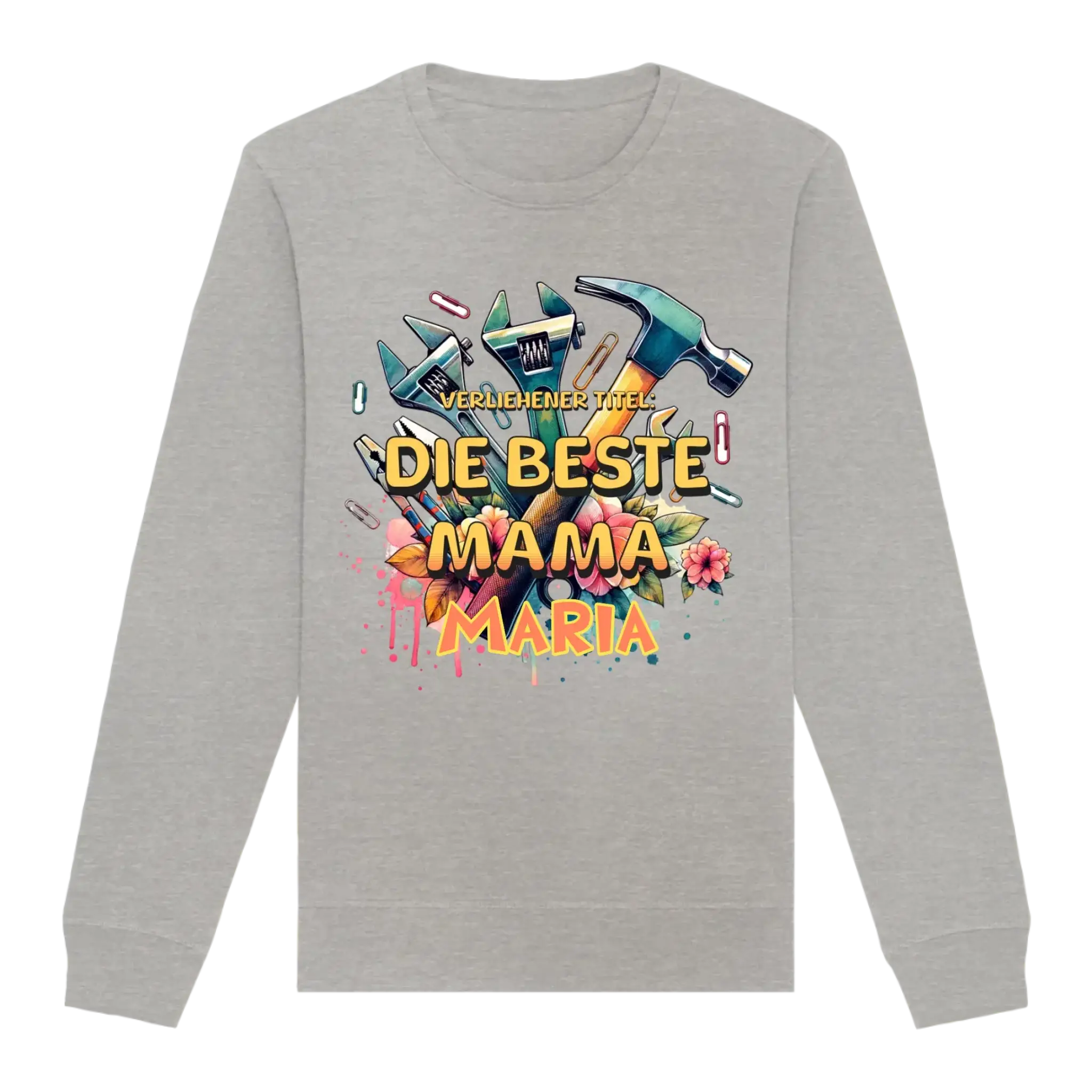 Verliehener Titel: Beste Mama + Wunschtext • Unisex Sweatshirt Bio-Baumwolle in 4 Farben XS-3XL • personalisiert