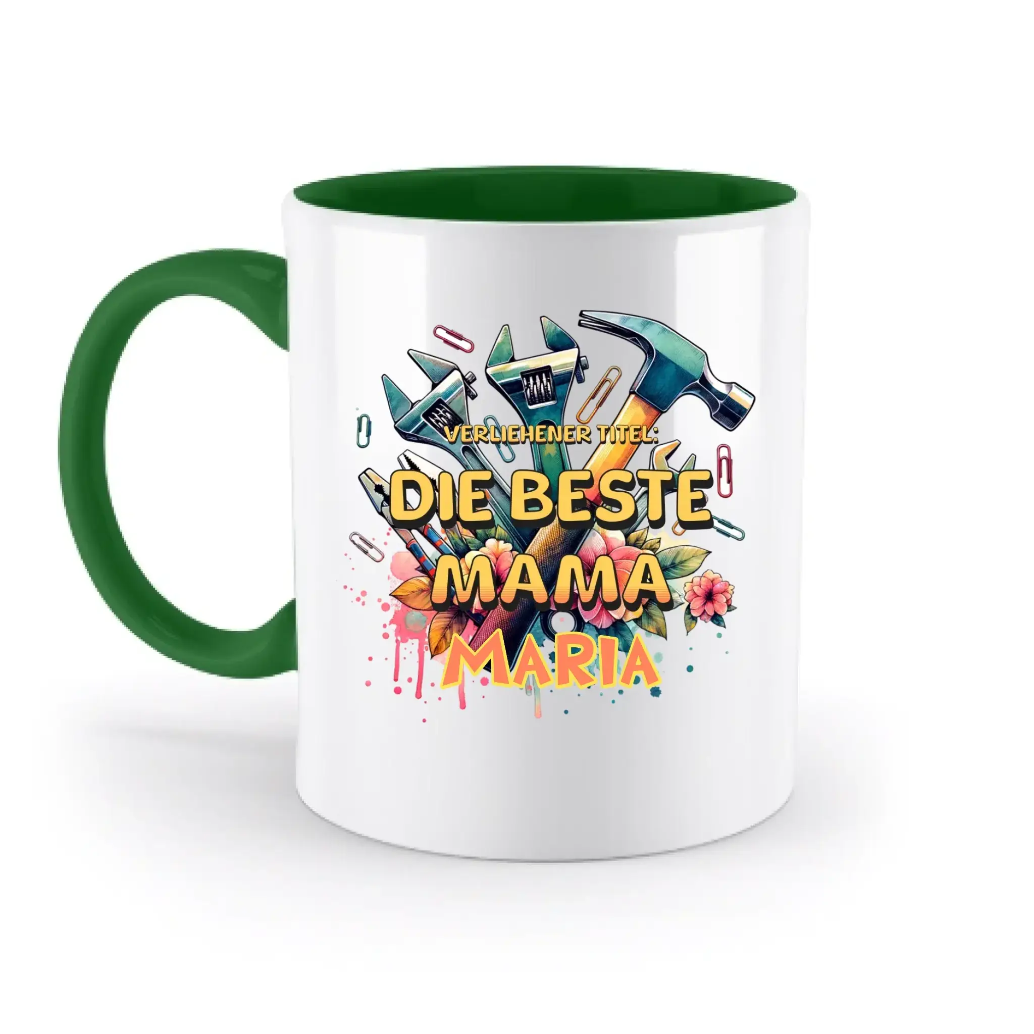 Verliehener Titel: Beste Mama + Wunschtext • zweifarbige Tasse • Exklusivdesign • personalisiert