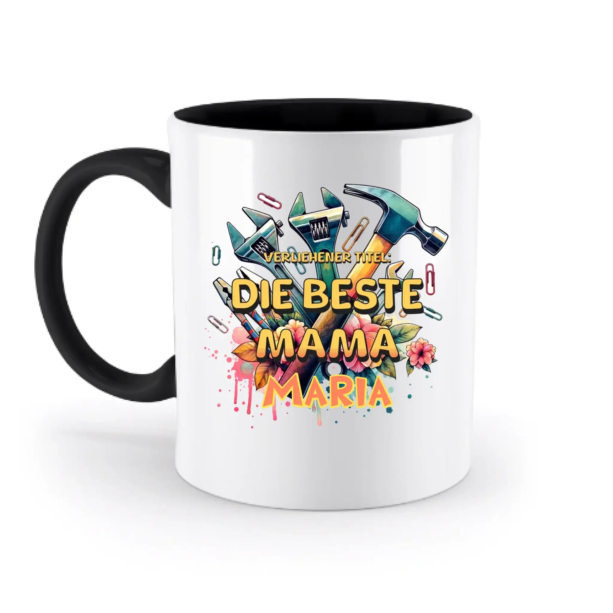 Verliehener Titel: Beste Mama + Wunschtext • zweifarbige Tasse • Exklusivdesign • personalisiert