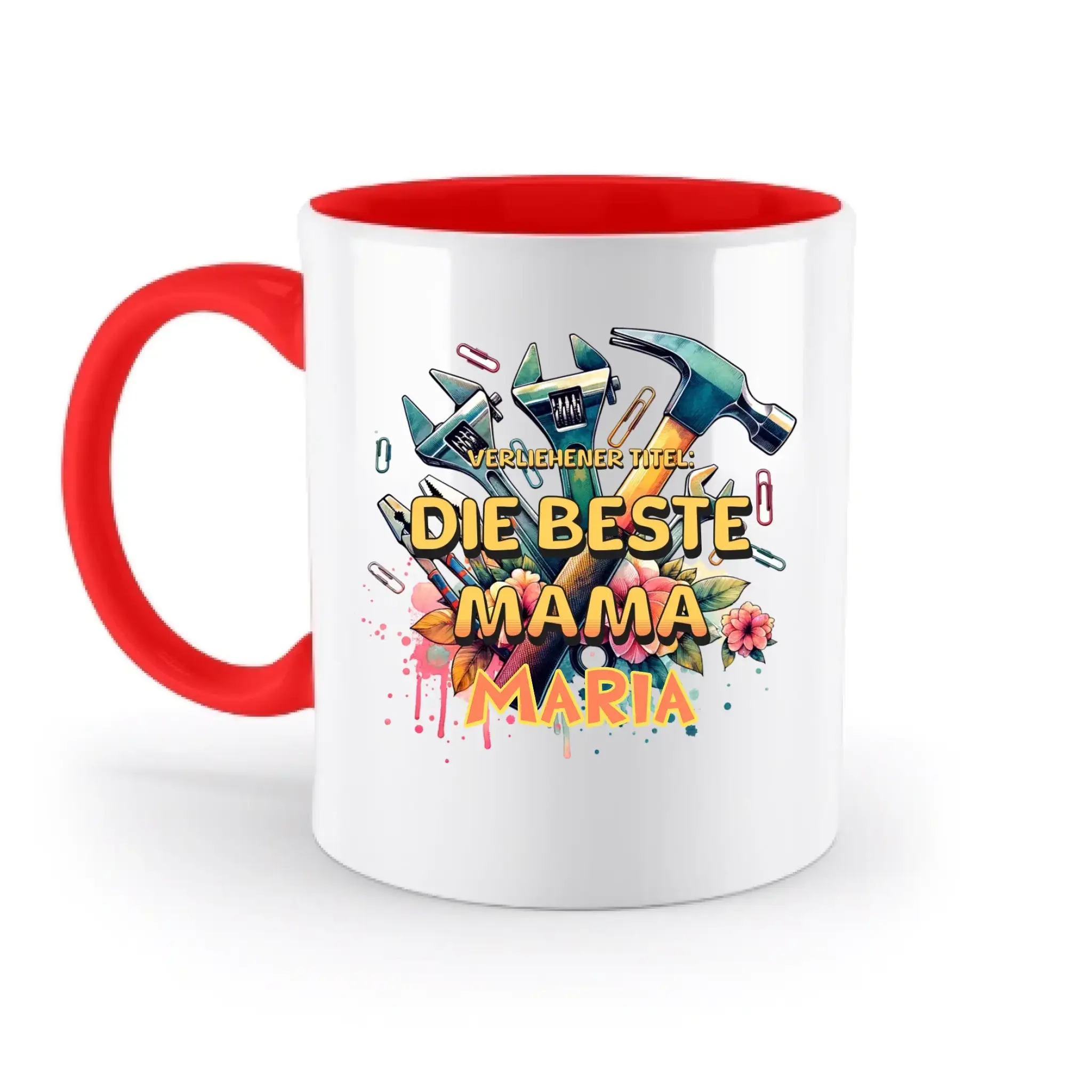 Verliehener Titel: Beste Mama + Wunschtext • zweifarbige Tasse • Exklusivdesign • personalisiert