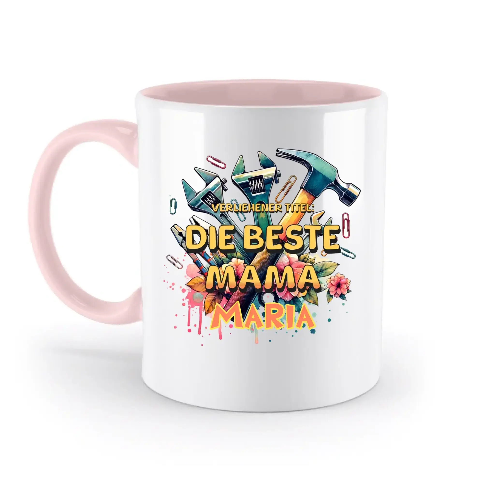 Verliehener Titel: Beste Mama + Wunschtext • zweifarbige Tasse • Exklusivdesign • personalisiert