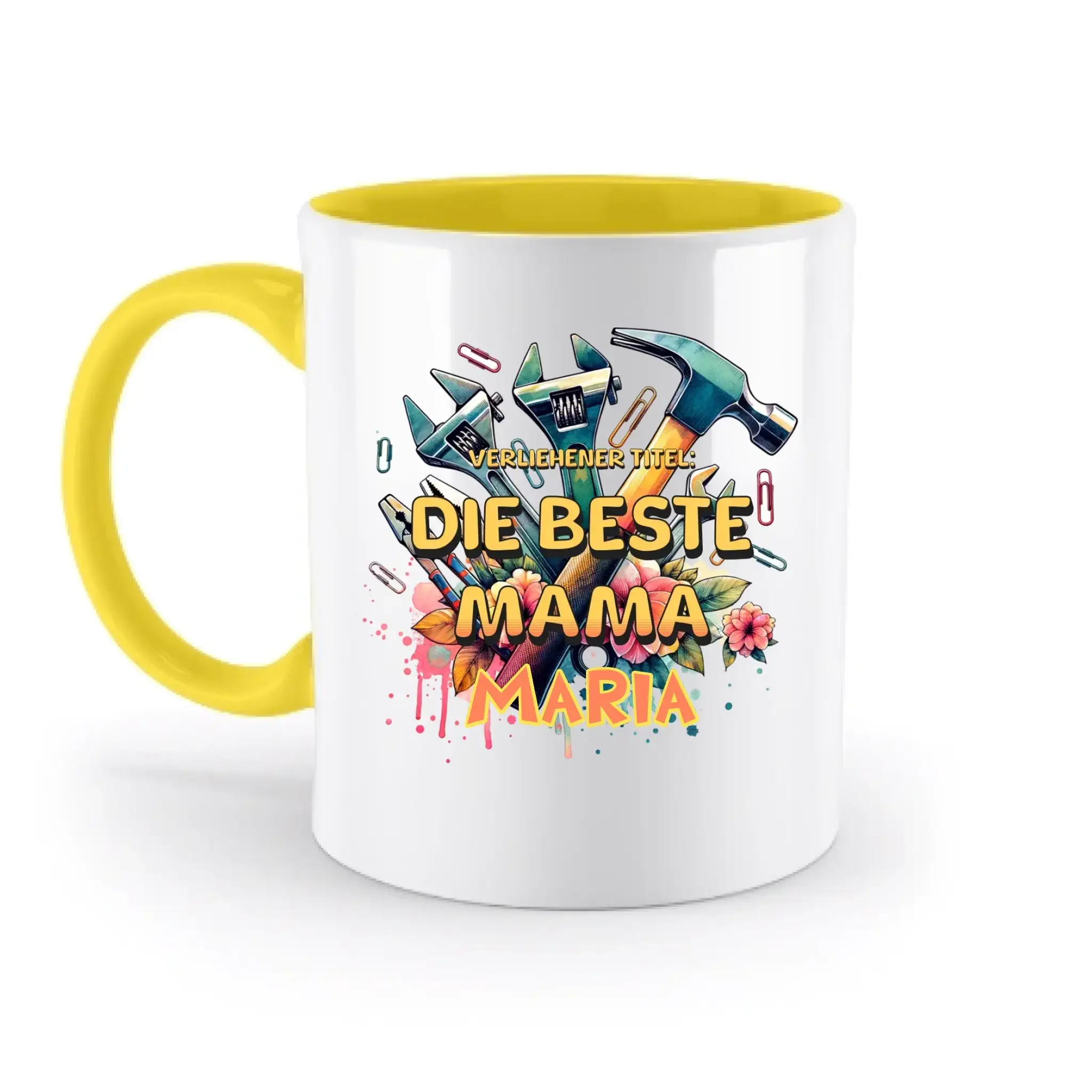 Verliehener Titel: Beste Mama + Wunschtext • zweifarbige Tasse • Exklusivdesign • personalisiert