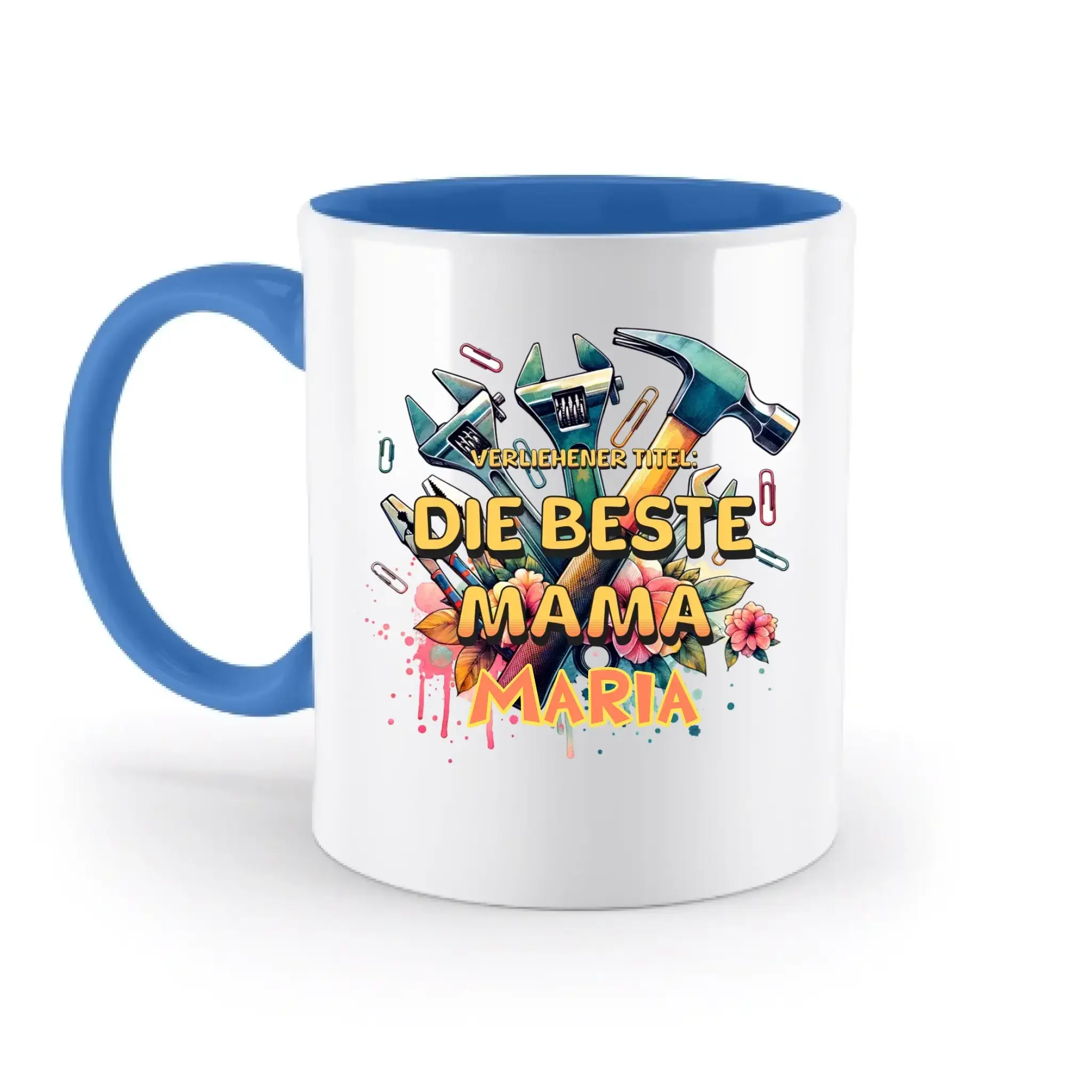 Verliehener Titel: Beste Mama + Wunschtext • zweifarbige Tasse • Exklusivdesign • personalisiert