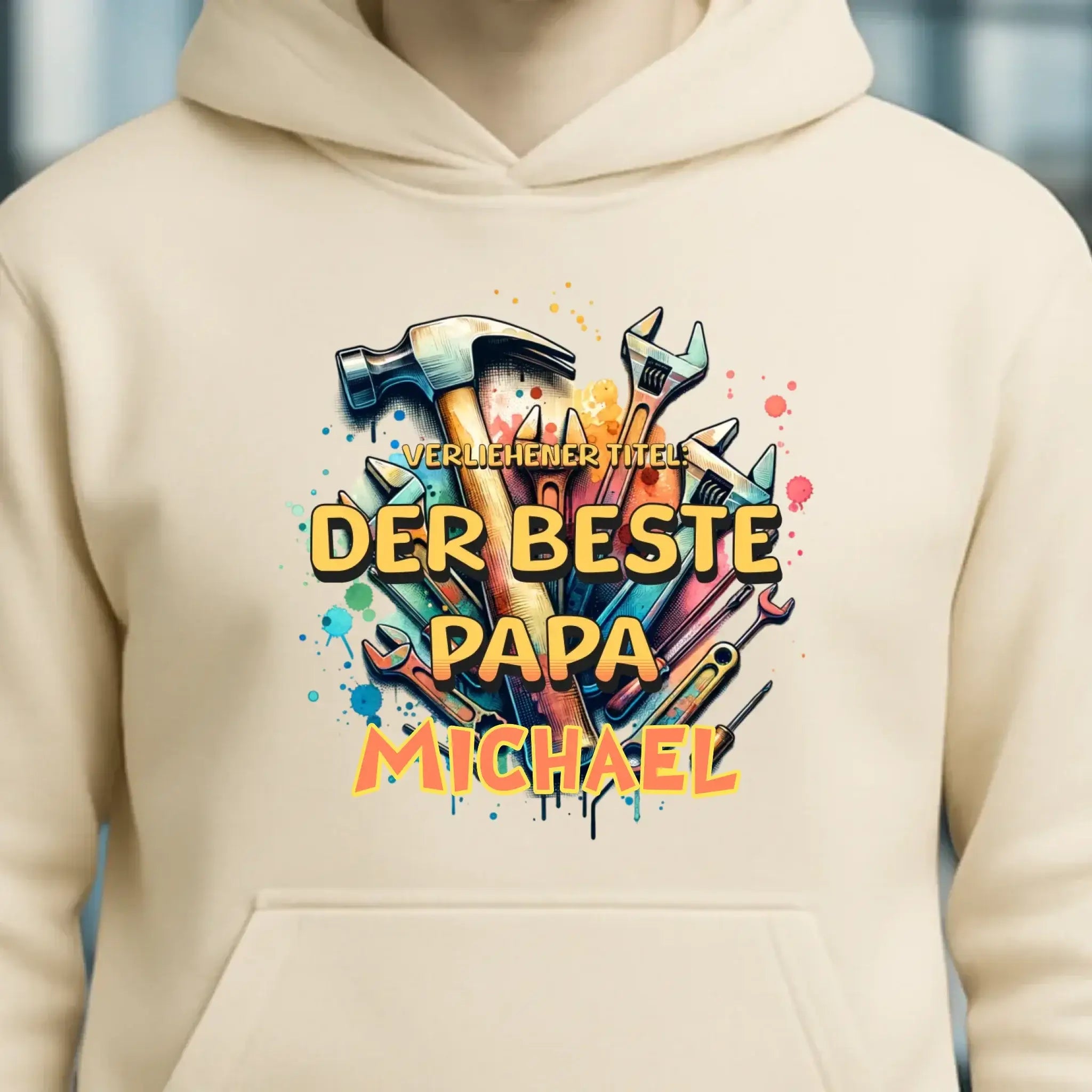Verliehener Titel: Bester Papa + Wunschtext • Unisex Premium Hoodie XS-5XL aus Bio-Baumwolle für Damen & Herren • Exklusivdesign • personalisiert