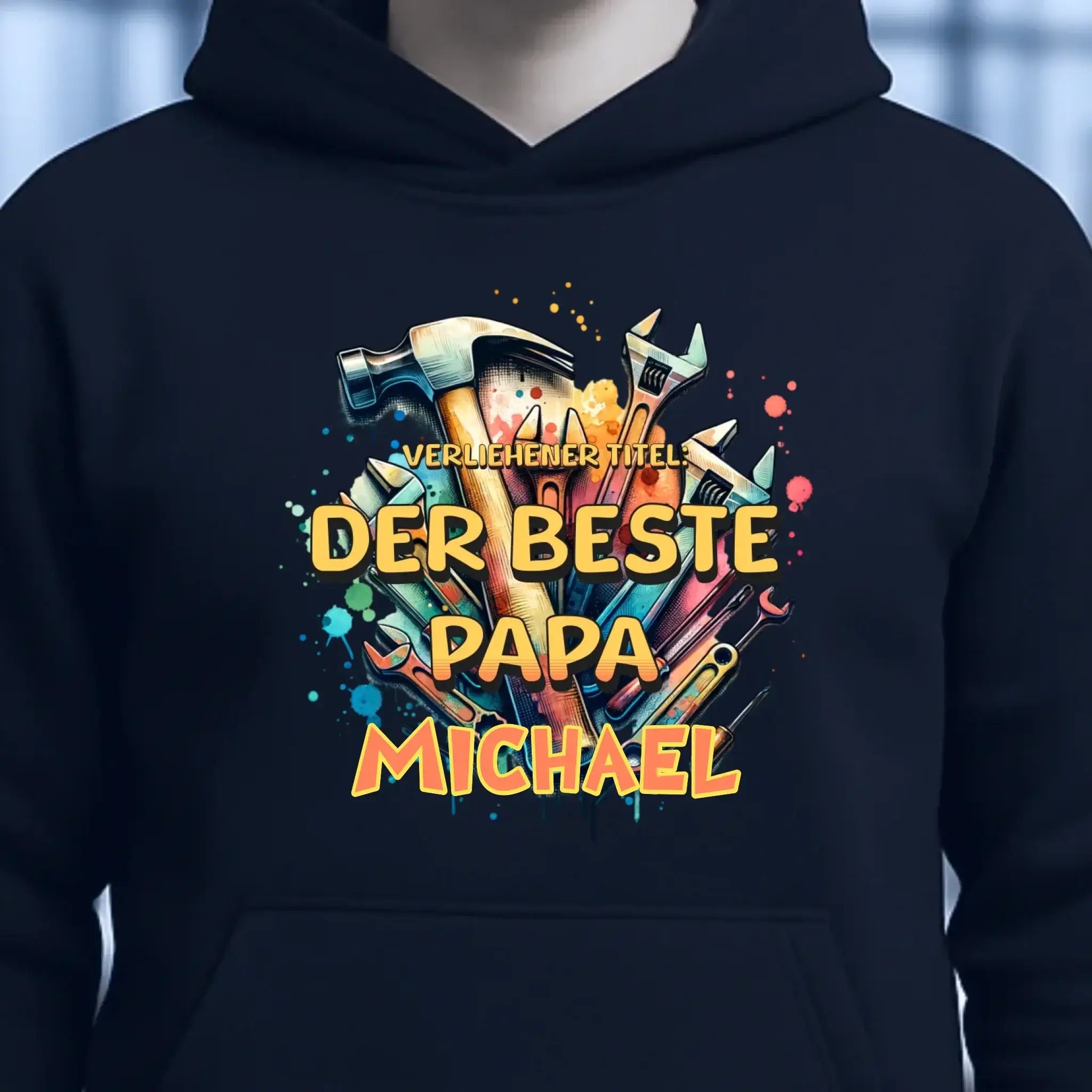 Verliehener Titel: Bester Papa + Wunschtext • Unisex Premium Hoodie XS-5XL aus Bio-Baumwolle für Damen & Herren • Exklusivdesign • personalisiert