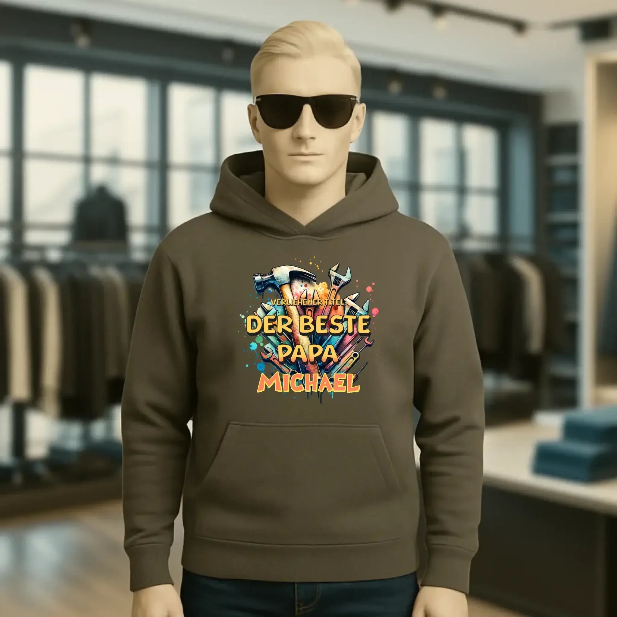 Verliehener Titel: Bester Papa + Wunschtext • Unisex Premium Hoodie XS-5XL aus Bio-Baumwolle für Damen & Herren • Exklusivdesign • personalisiert