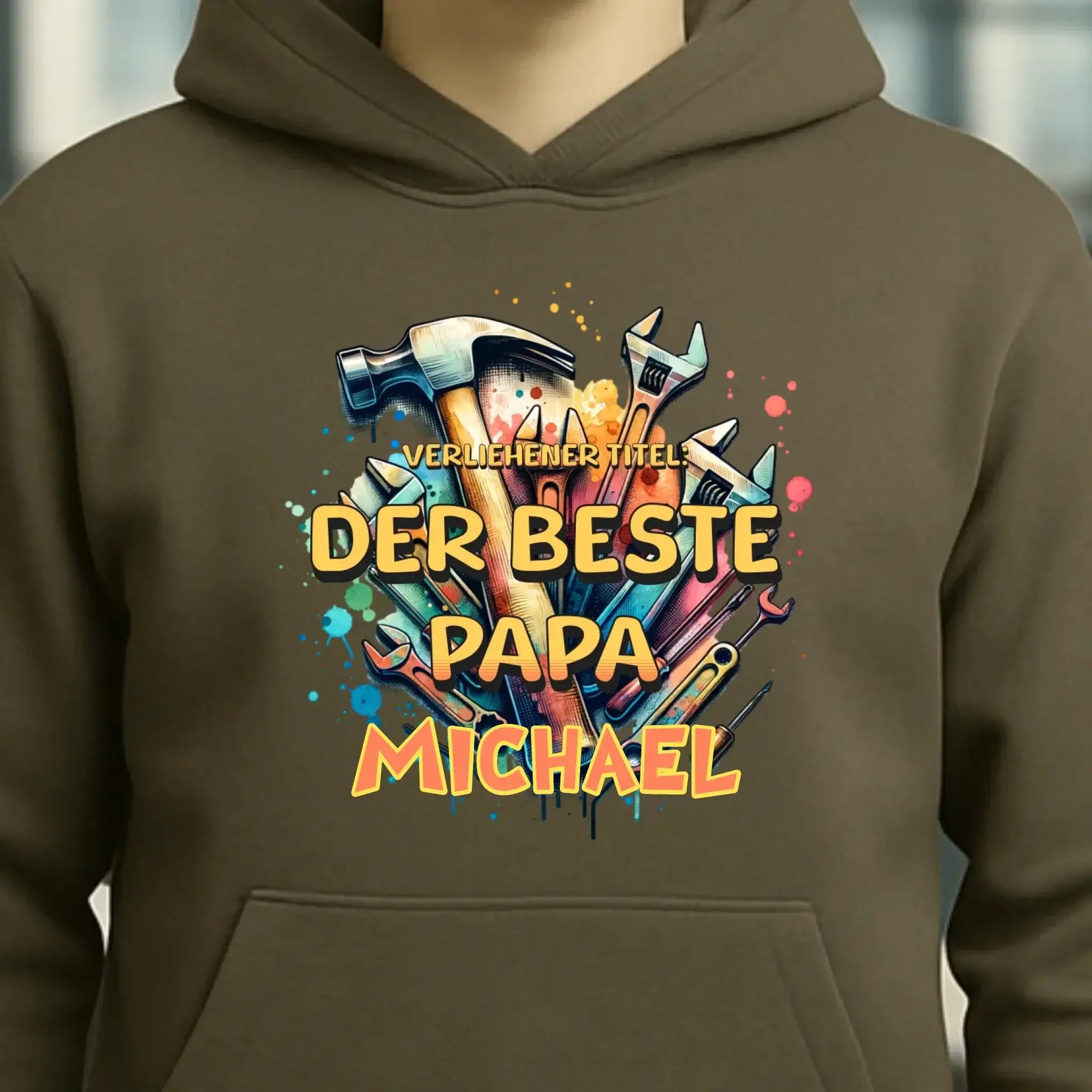 Verliehener Titel: Bester Papa + Wunschtext • Unisex Premium Hoodie XS-5XL aus Bio-Baumwolle für Damen & Herren • Exklusivdesign • personalisiert