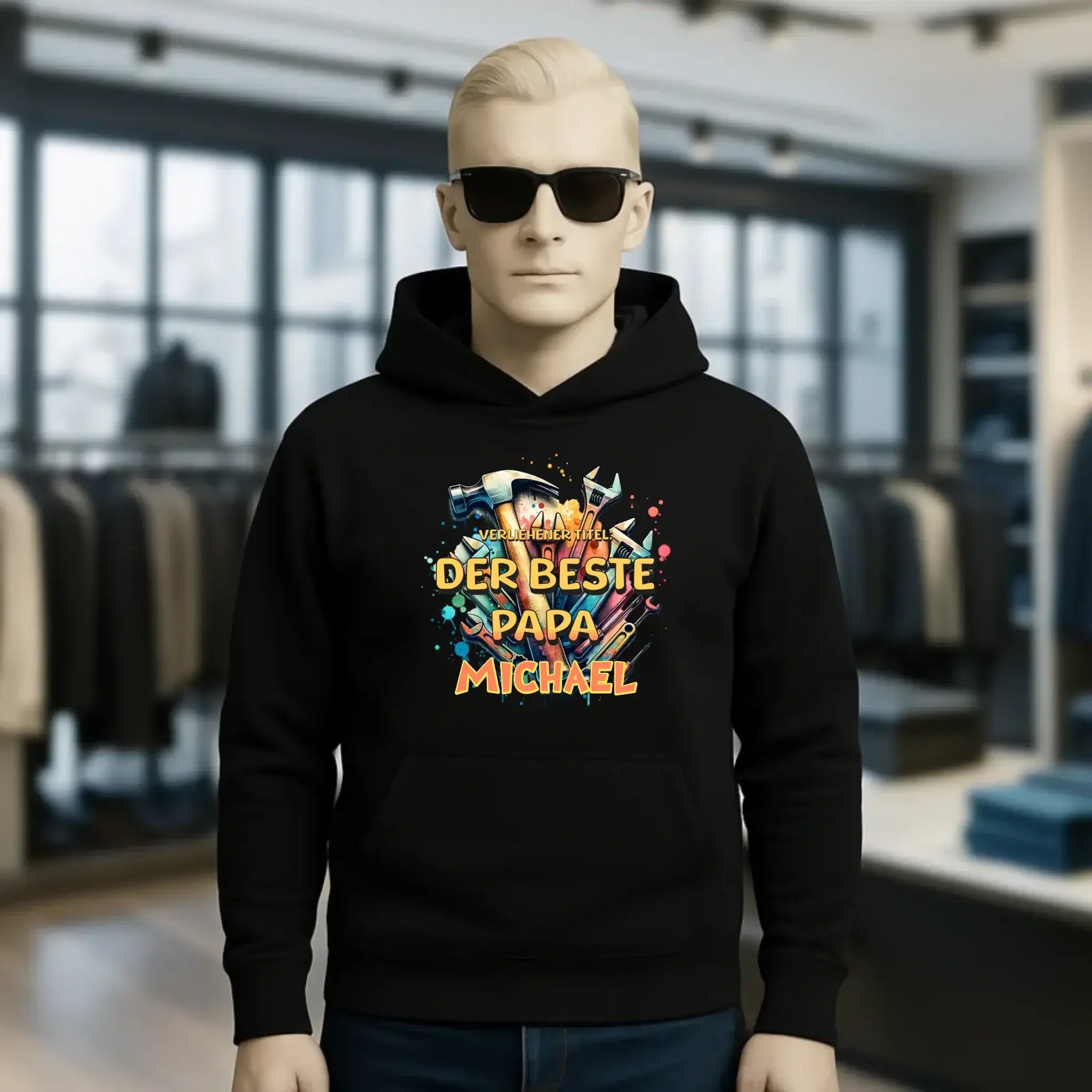 Verliehener Titel: Bester Papa + Wunschtext • Unisex Premium Hoodie XS-5XL aus Bio-Baumwolle für Damen & Herren • Exklusivdesign • personalisiert