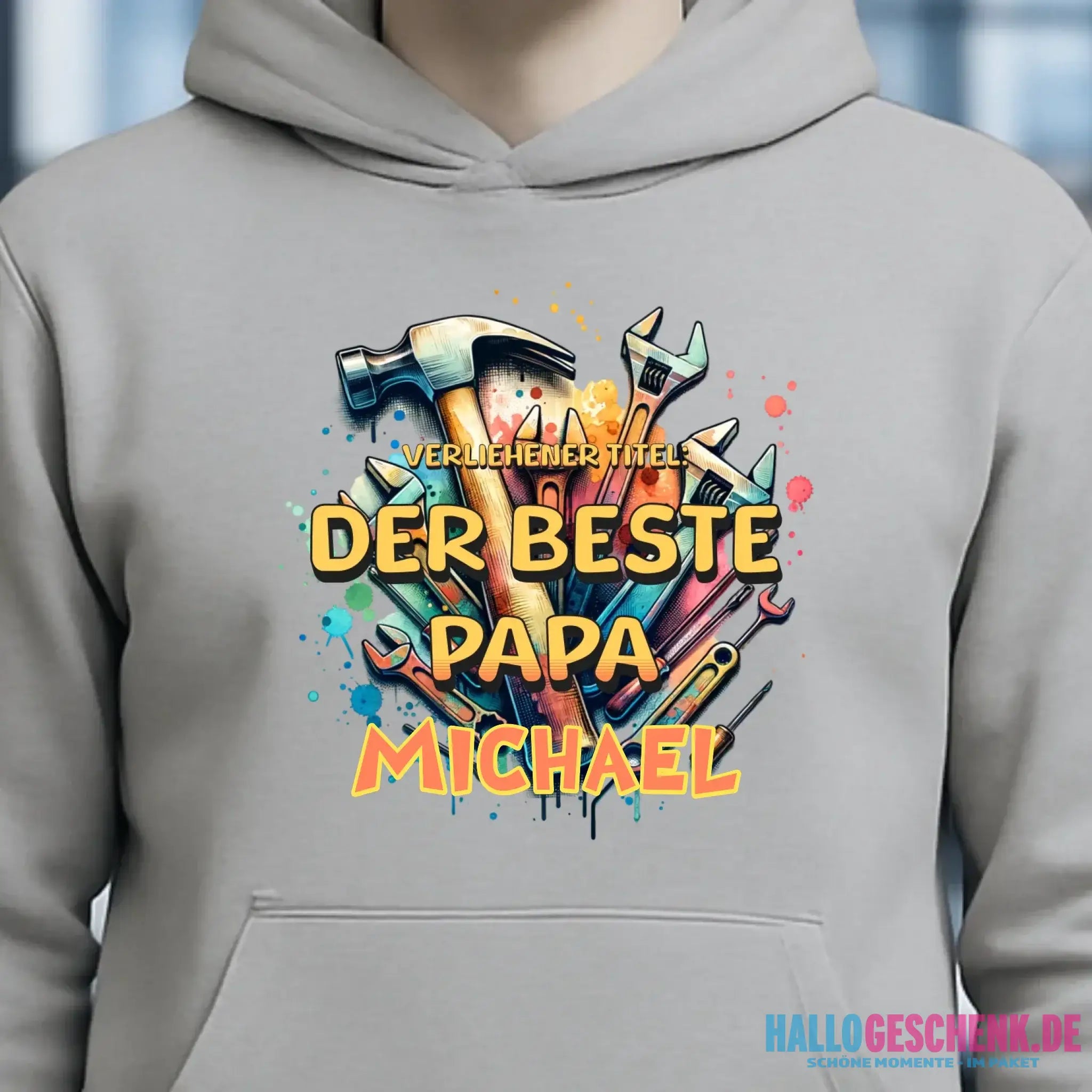 Verliehener Titel: Bester Papa + Wunschtext • Unisex Premium Hoodie XS-5XL aus Bio-Baumwolle für Damen & Herren • Exklusivdesign • personalisiert