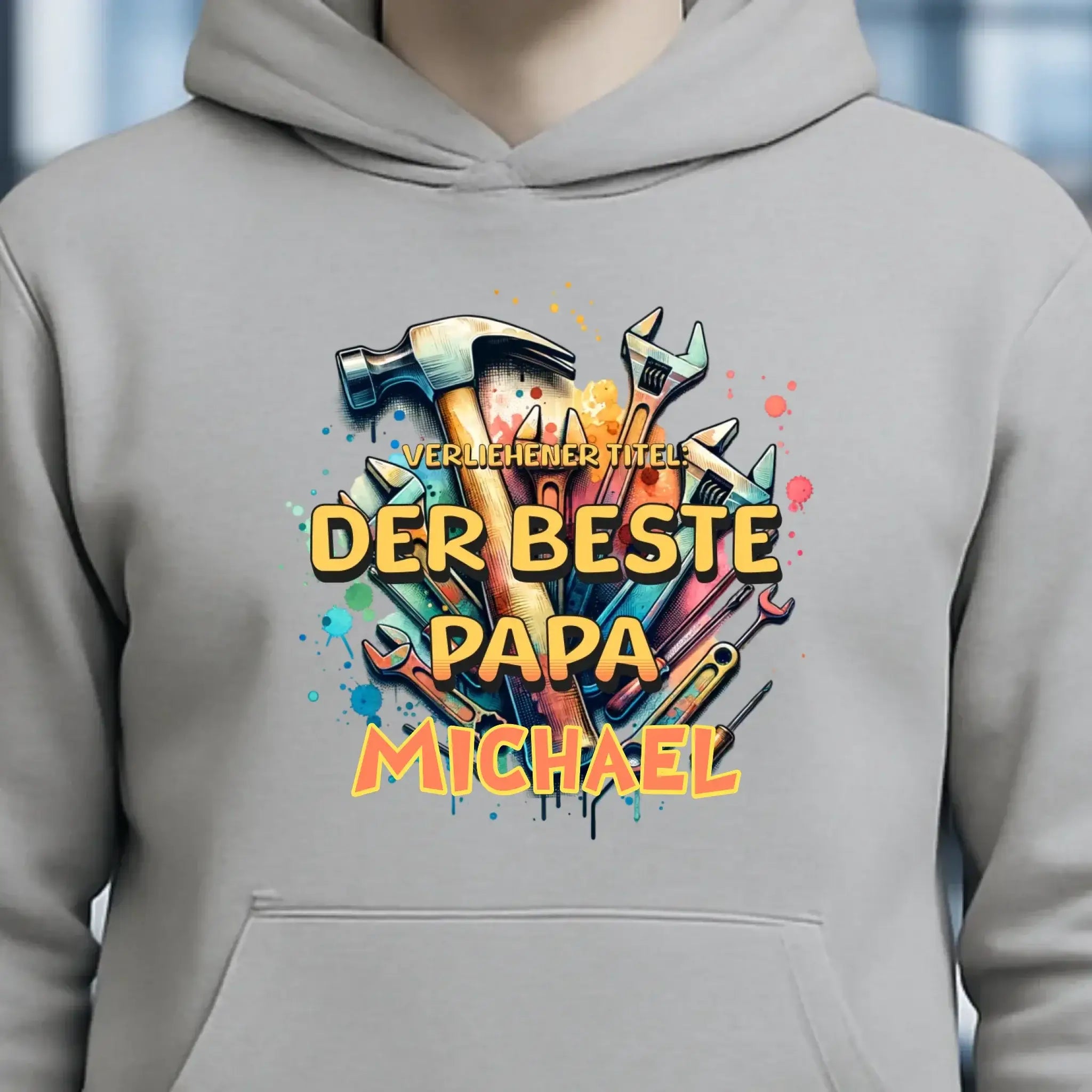 Verliehener Titel: Bester Papa + Wunschtext • Unisex Premium Hoodie XS-5XL aus Bio-Baumwolle für Damen & Herren • Exklusivdesign • personalisiert