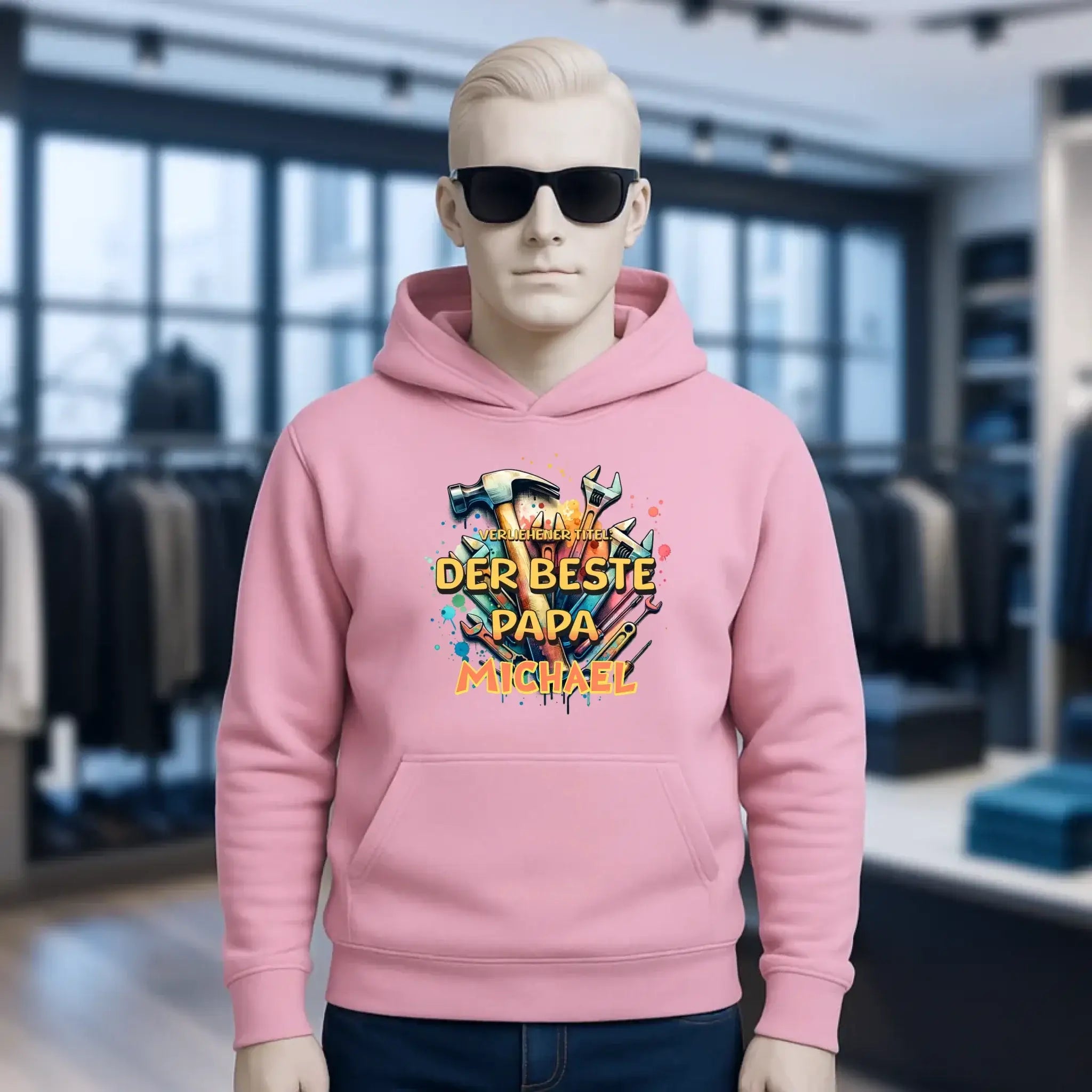 Verliehener Titel: Bester Papa + Wunschtext • Unisex Premium Hoodie XS-5XL aus Bio-Baumwolle für Damen & Herren • Exklusivdesign • personalisiert