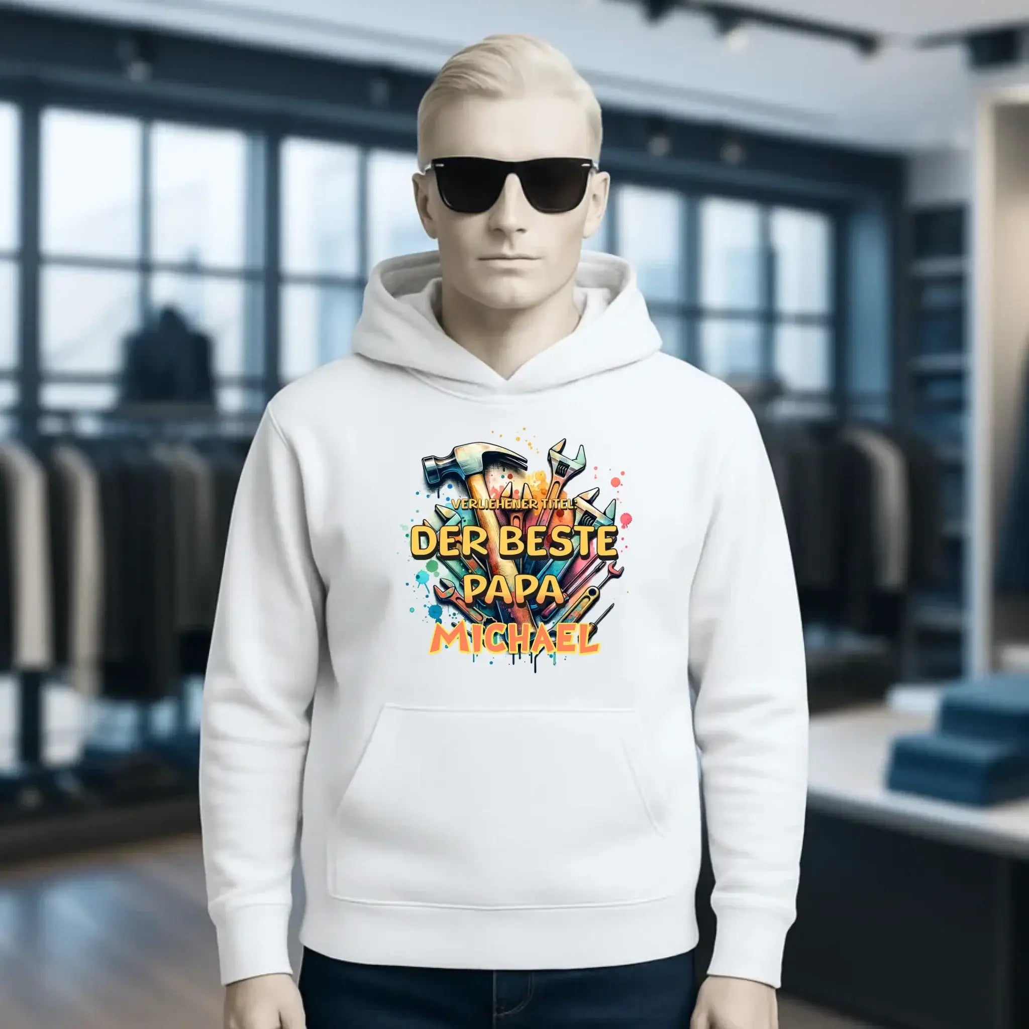 Verliehener Titel: Bester Papa + Wunschtext • Unisex Premium Hoodie XS-5XL aus Bio-Baumwolle für Damen & Herren • Exklusivdesign • personalisiert