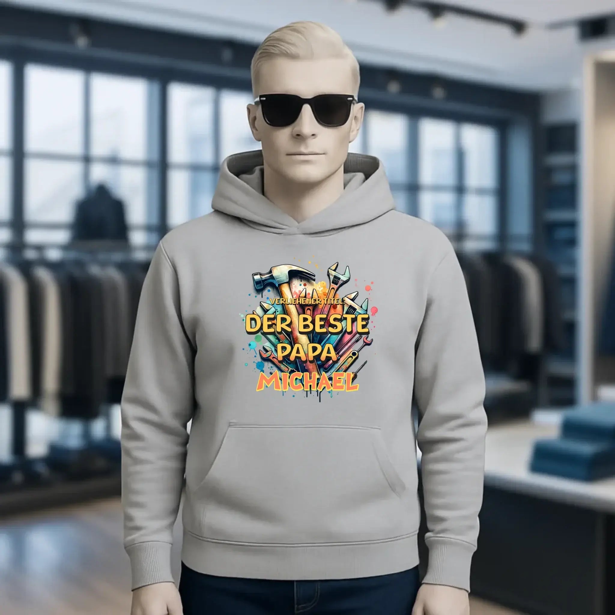 Verliehener Titel: Bester Papa + Wunschtext • Unisex Premium Hoodie XS-5XL aus Bio-Baumwolle für Damen & Herren • Exklusivdesign • personalisiert