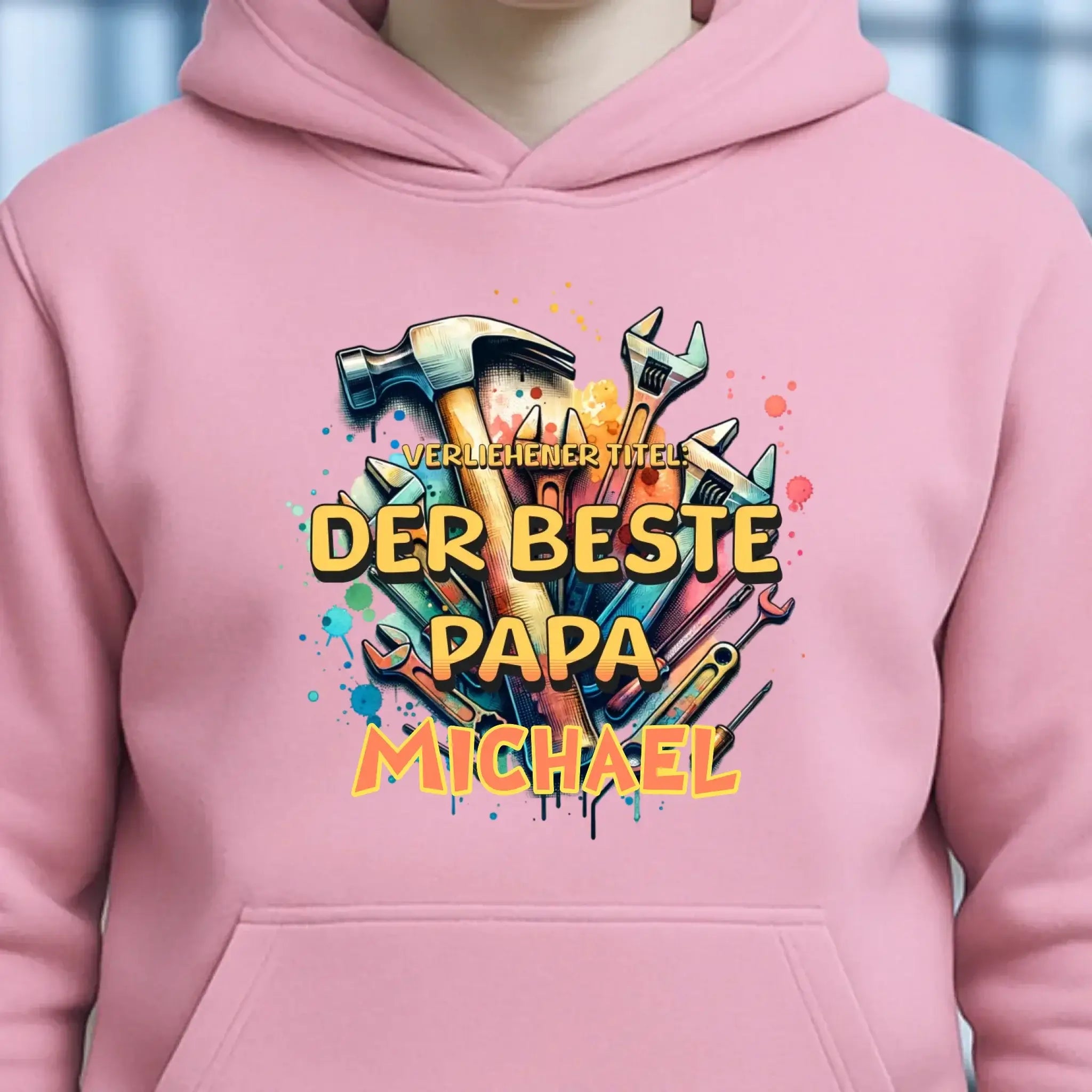 Verliehener Titel: Bester Papa + Wunschtext • Unisex Premium Hoodie XS-5XL aus Bio-Baumwolle für Damen & Herren • Exklusivdesign • personalisiert