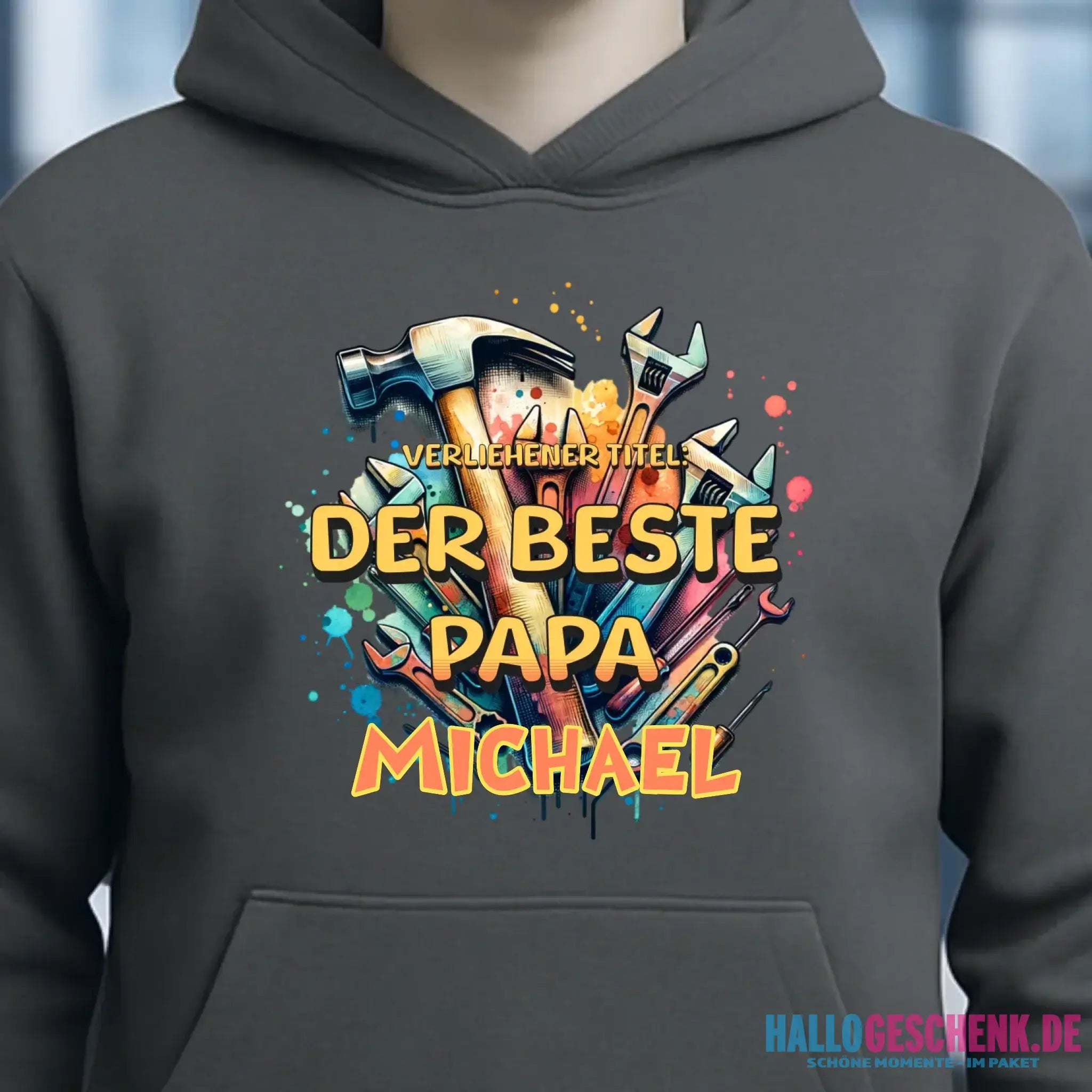 Verliehener Titel: Bester Papa + Wunschtext • Unisex Premium Hoodie XS-5XL aus Bio-Baumwolle für Damen & Herren • Exklusivdesign • personalisiert