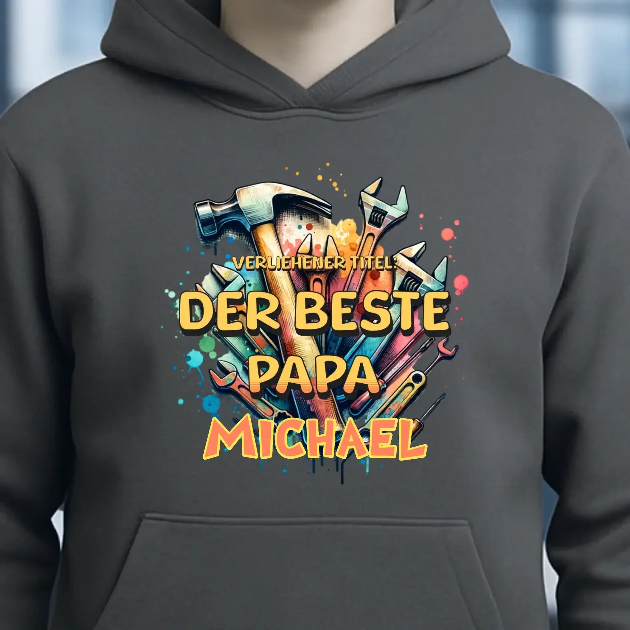 Verliehener Titel: Bester Papa + Wunschtext • Unisex Premium Hoodie XS-5XL aus Bio-Baumwolle für Damen & Herren • Exklusivdesign • personalisiert