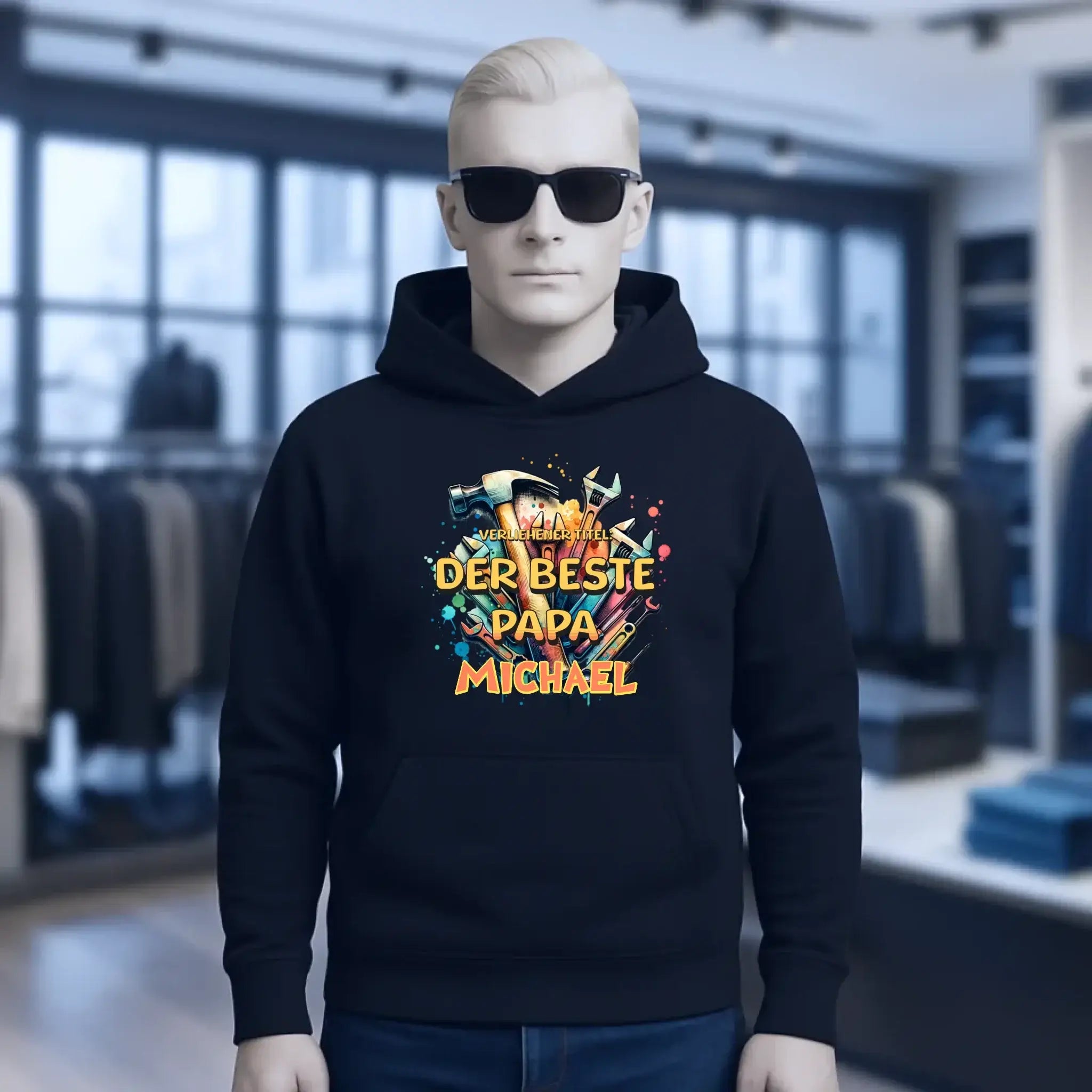 Verliehener Titel: Bester Papa + Wunschtext • Unisex Premium Hoodie XS-5XL aus Bio-Baumwolle für Damen & Herren • Exklusivdesign • personalisiert