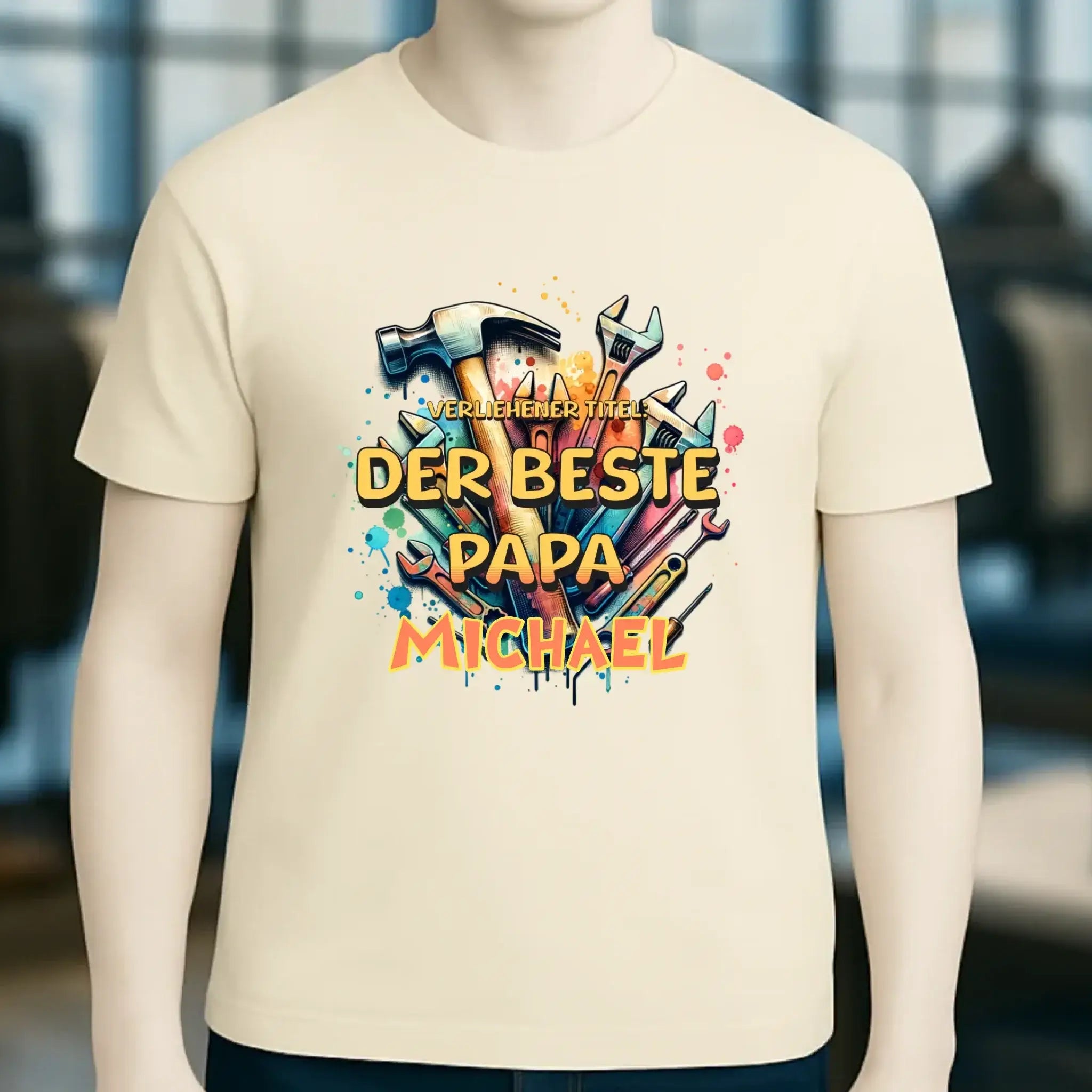 Verliehener Titel: Bester Papa + Wunschtext • Unisex Premium T-Shirt XS-5XL aus Bio-Baumwolle für Damen & Herren • Exklusivdesign • personalisiert