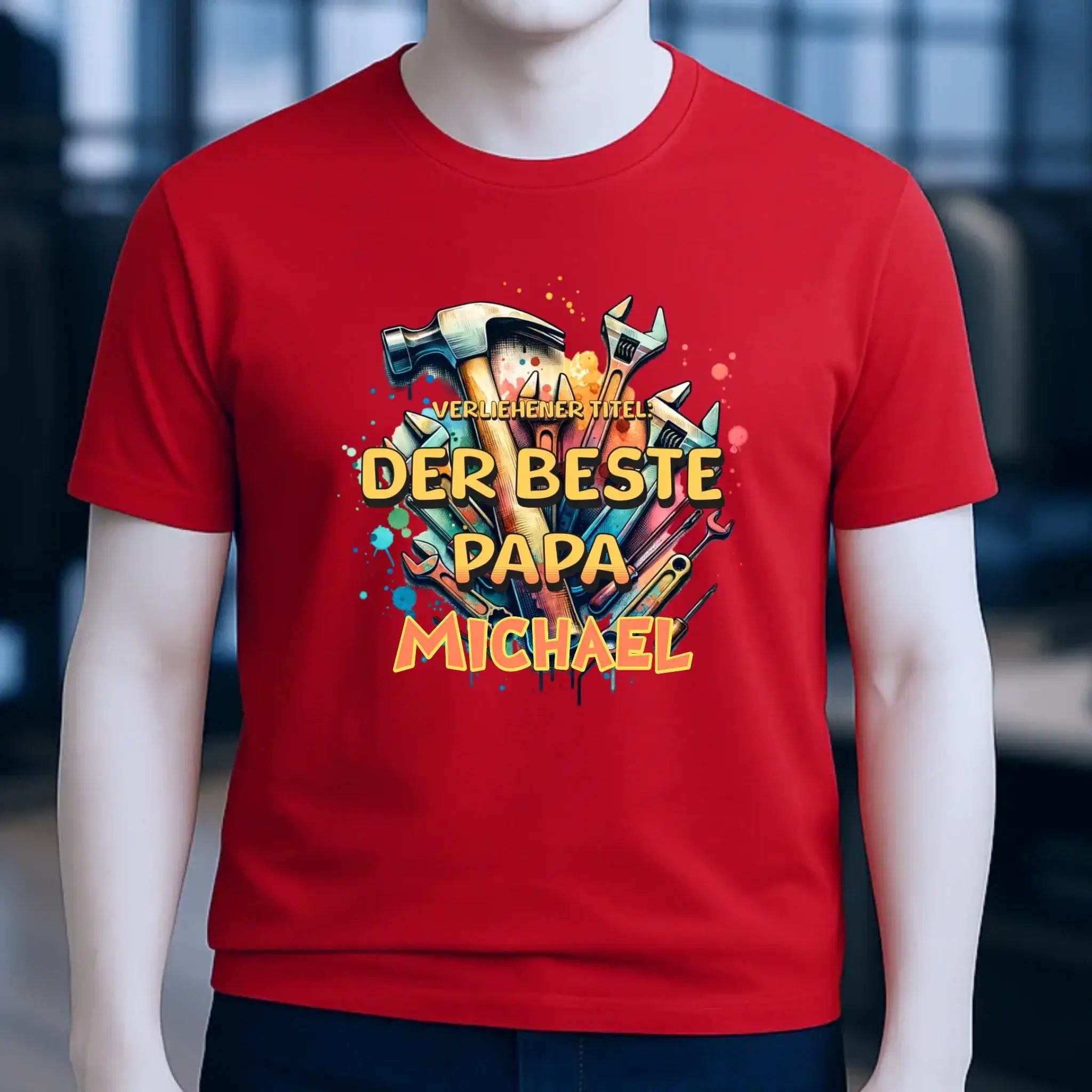 Verliehener Titel: Bester Papa + Wunschtext • Unisex Premium T-Shirt XS-5XL aus Bio-Baumwolle für Damen & Herren • Exklusivdesign • personalisiert