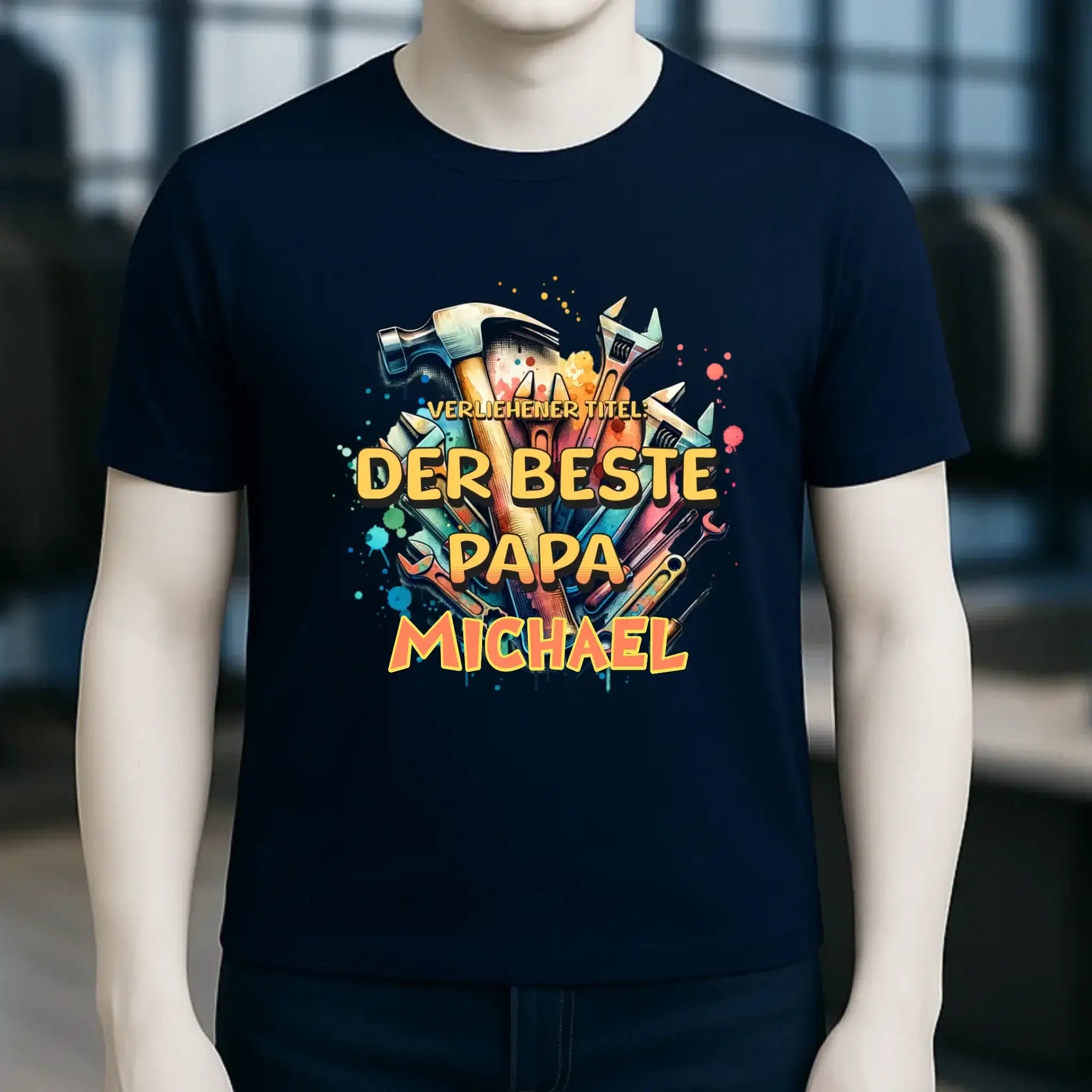 Verliehener Titel: Bester Papa + Wunschtext • Unisex Premium T-Shirt XS-5XL aus Bio-Baumwolle für Damen & Herren • Exklusivdesign • personalisiert