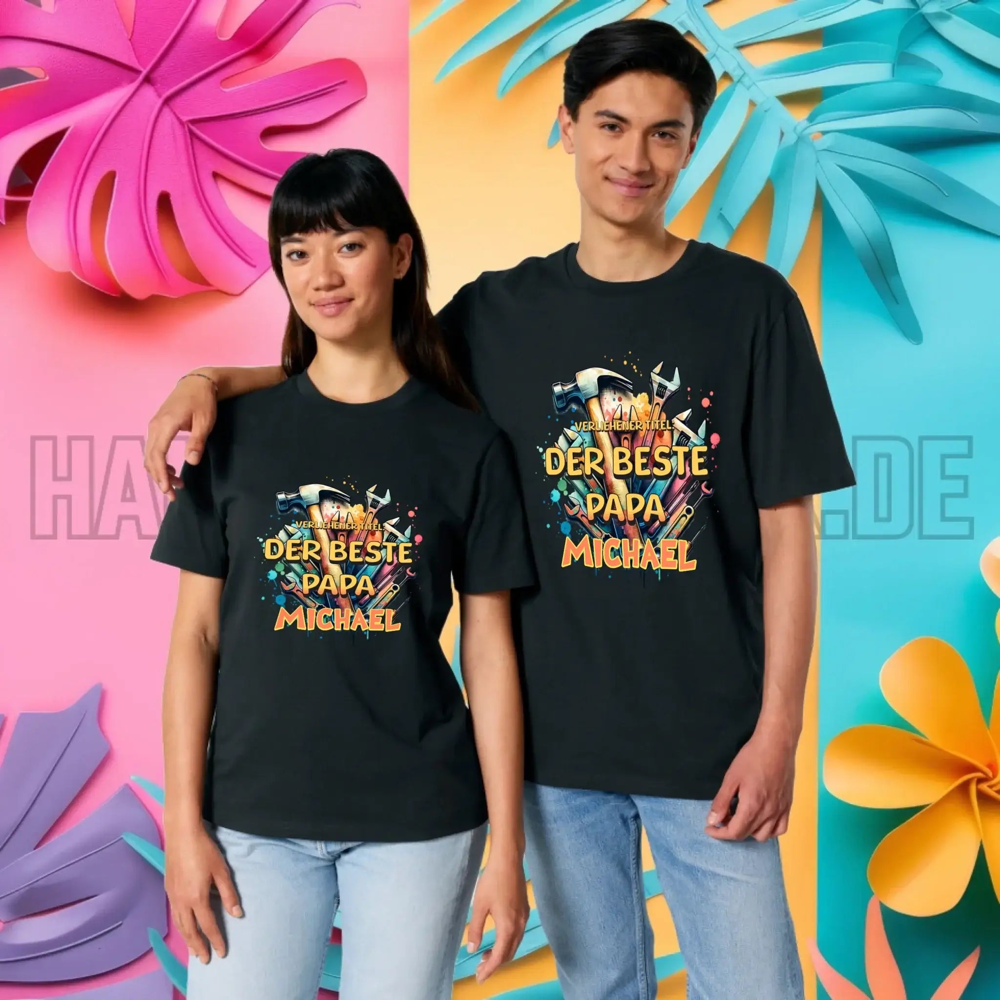 Verliehener Titel: Bester Papa + Wunschtext • Unisex Premium T-Shirt XS-5XL aus Bio-Baumwolle für Damen & Herren • Exklusivdesign • personalisiert