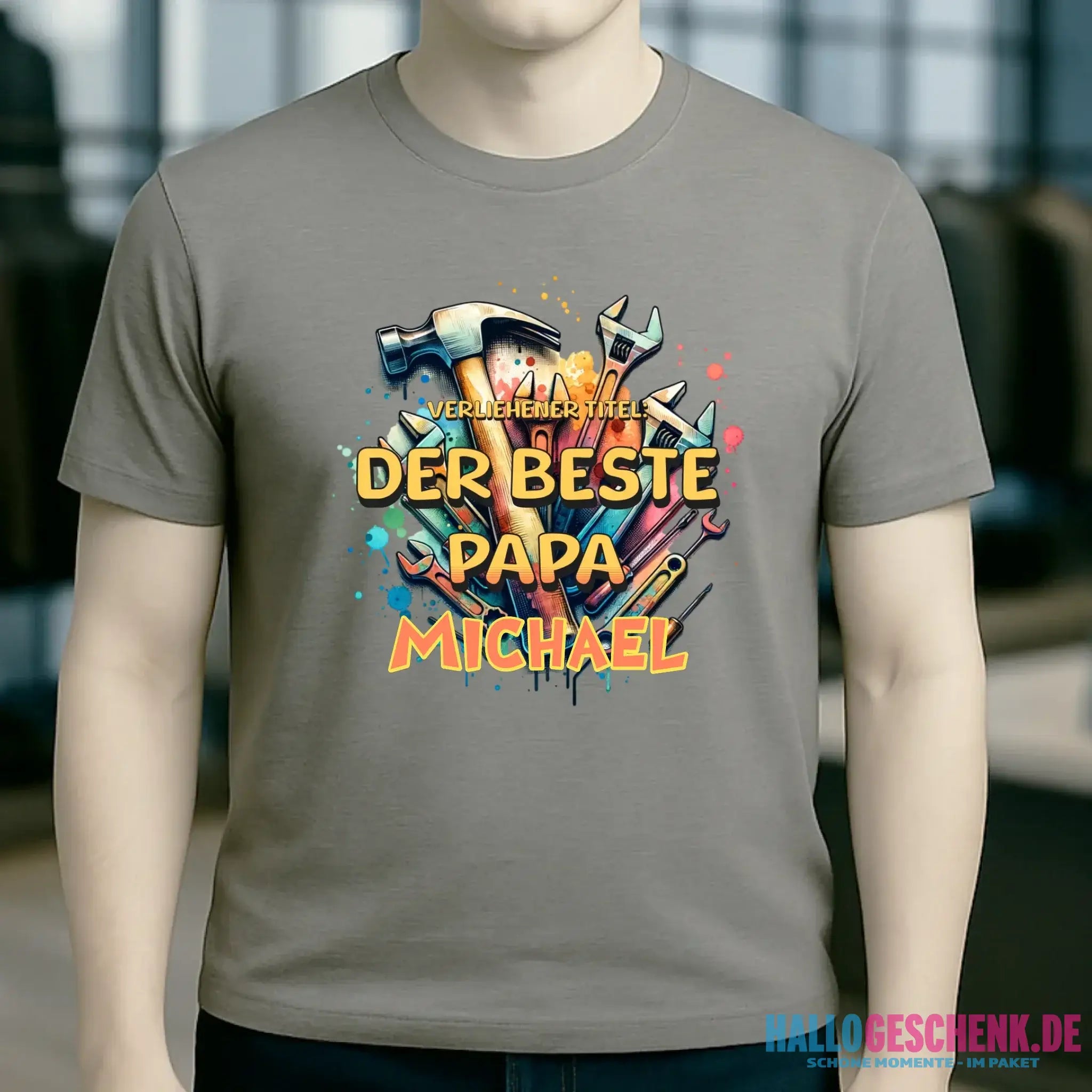 Verliehener Titel: Bester Papa + Wunschtext • Unisex Premium T-Shirt XS-5XL aus Bio-Baumwolle für Damen & Herren • Exklusivdesign • personalisiert