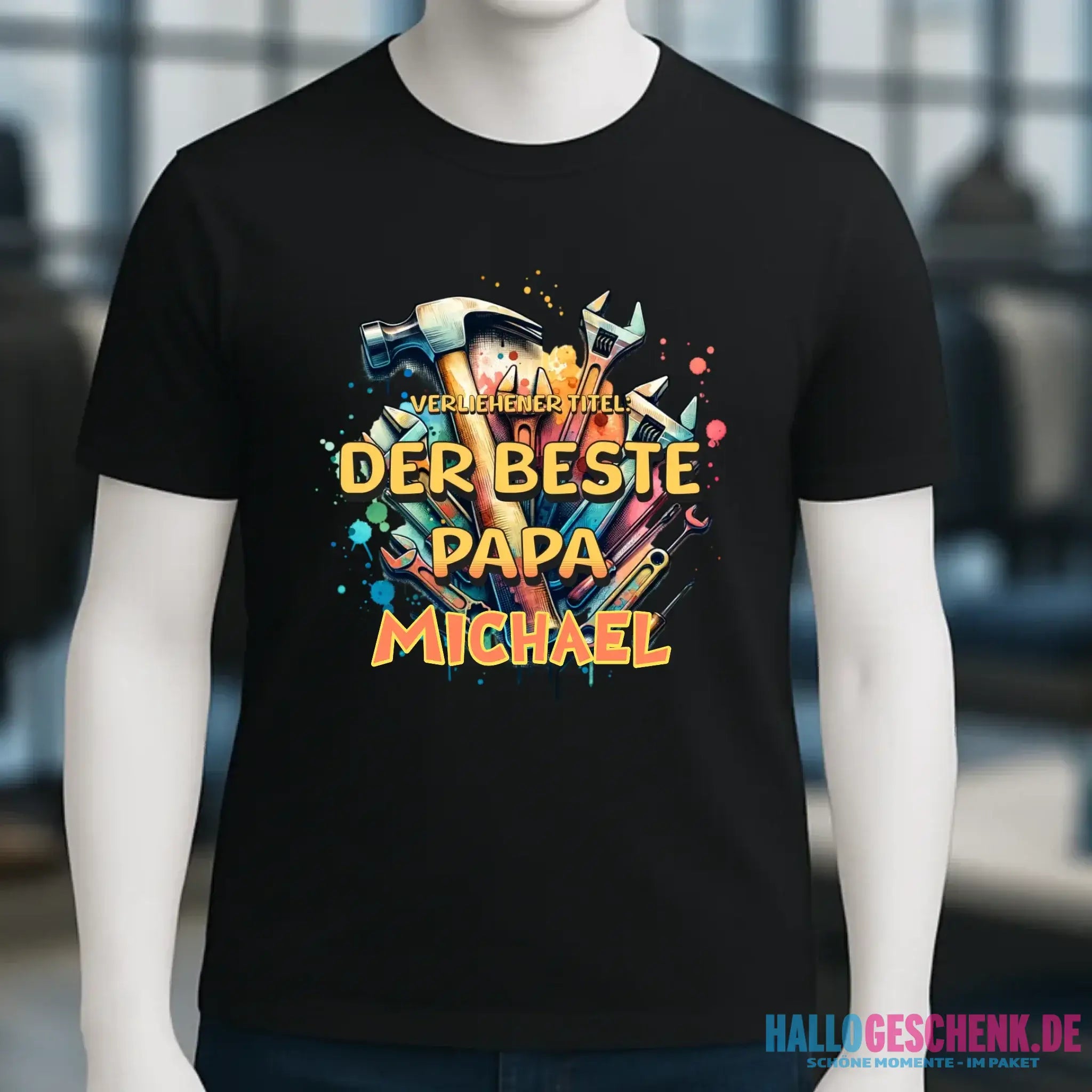 Verliehener Titel: Bester Papa + Wunschtext • Unisex Premium T-Shirt XS-5XL aus Bio-Baumwolle für Damen & Herren • Exklusivdesign • personalisiert