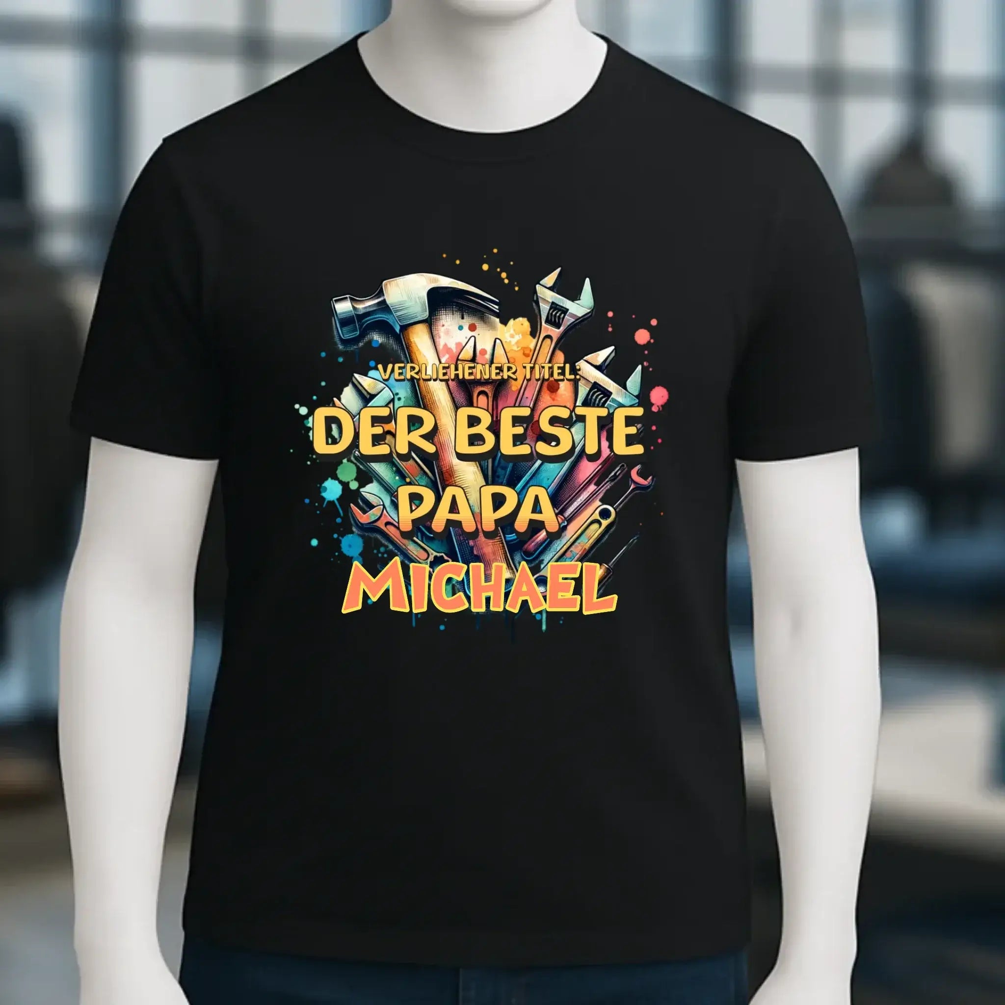 Verliehener Titel: Bester Papa + Wunschtext • Unisex Premium T-Shirt XS-5XL aus Bio-Baumwolle für Damen & Herren • Exklusivdesign • personalisiert
