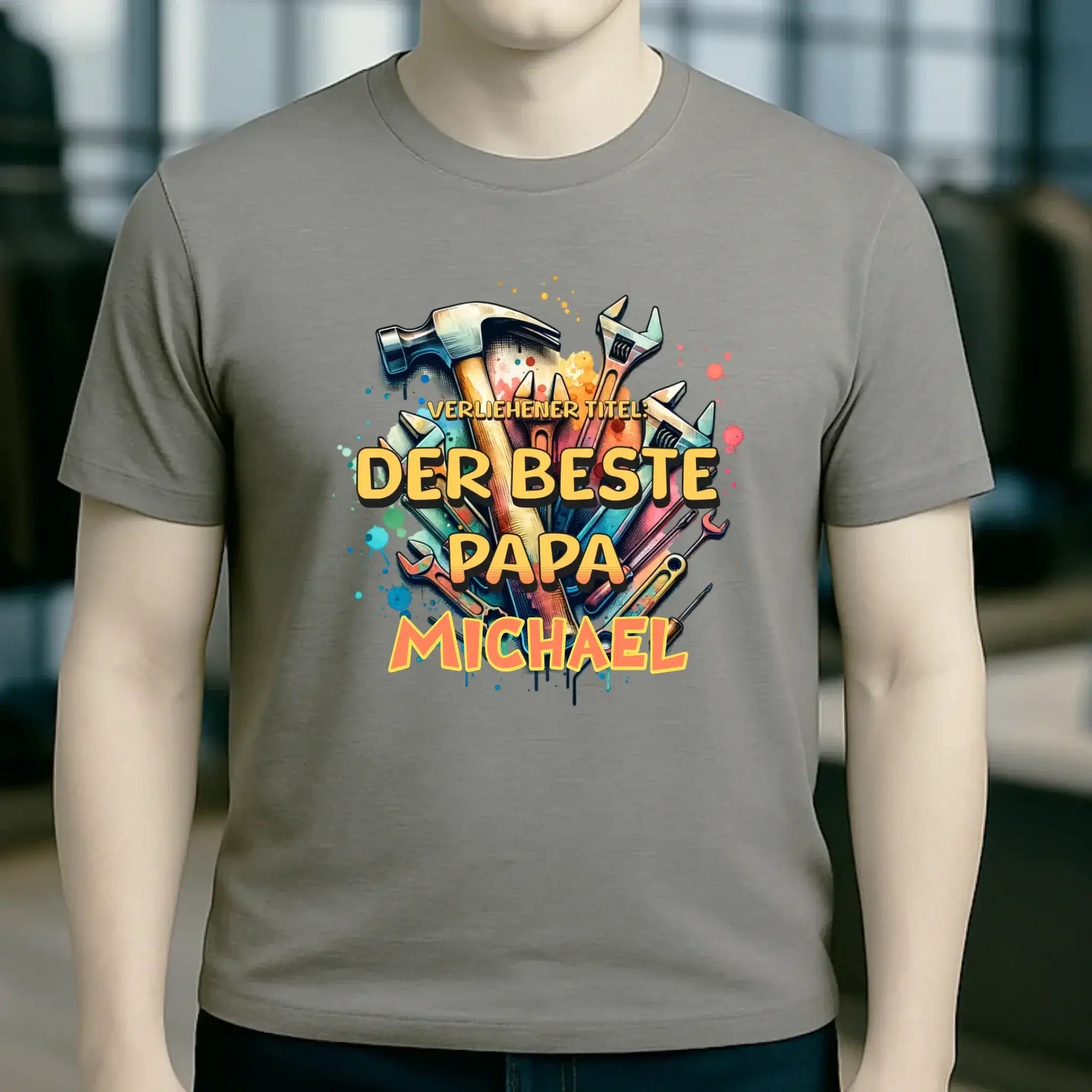 Verliehener Titel: Bester Papa + Wunschtext • Unisex Premium T-Shirt XS-5XL aus Bio-Baumwolle für Damen & Herren • Exklusivdesign • personalisiert