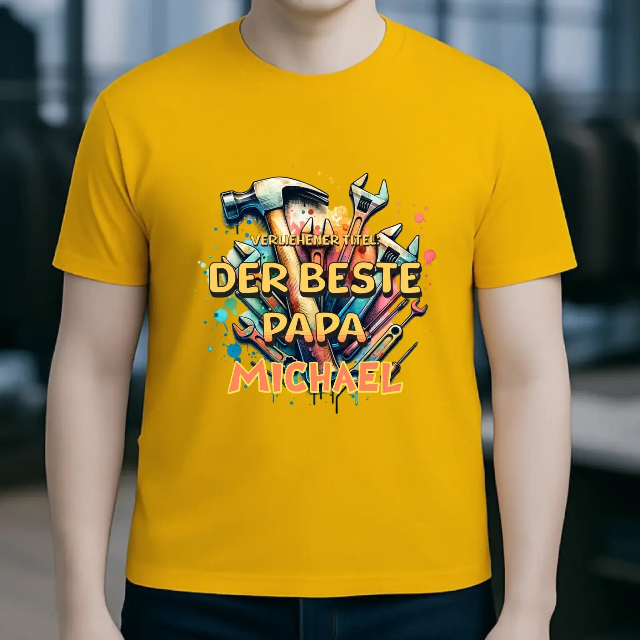 Verliehener Titel: Bester Papa + Wunschtext • Unisex Premium T-Shirt XS-5XL aus Bio-Baumwolle für Damen & Herren • Exklusivdesign • personalisiert