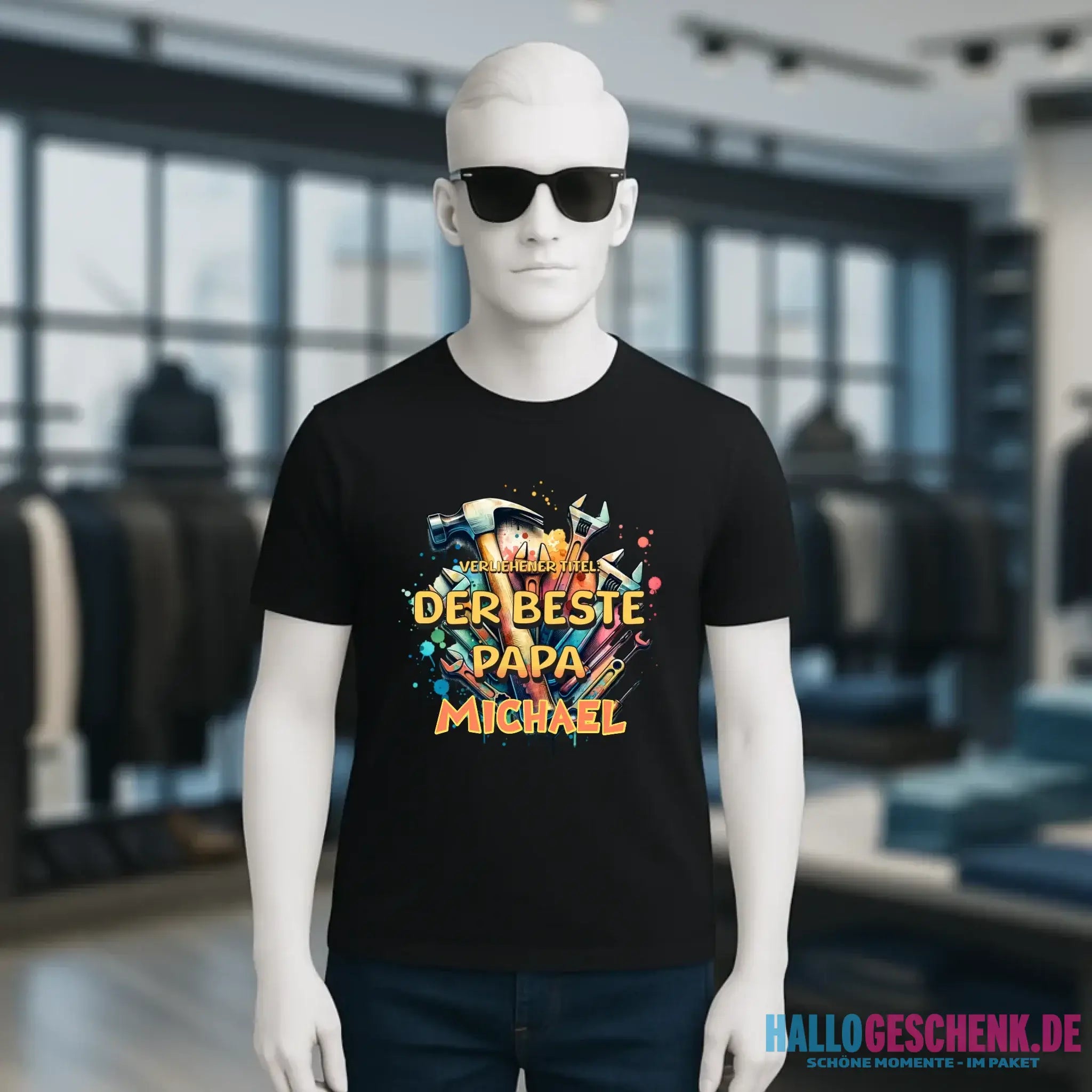 Verliehener Titel: Bester Papa + Wunschtext • Unisex Premium T-Shirt XS-5XL aus Bio-Baumwolle für Damen & Herren • Exklusivdesign • personalisiert