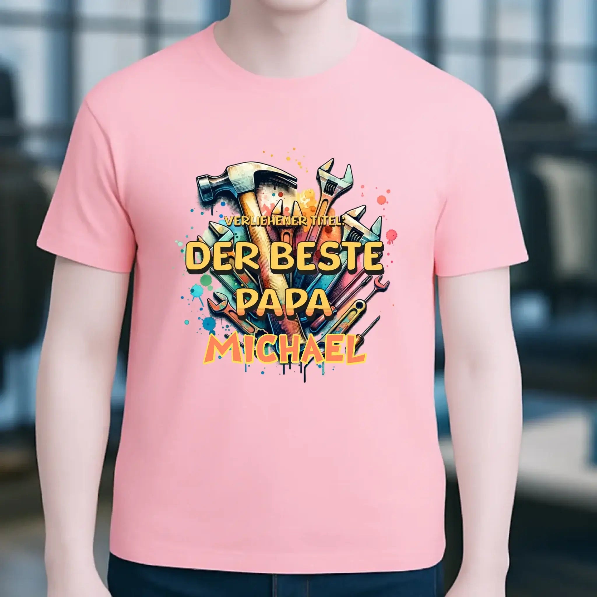 Verliehener Titel: Bester Papa + Wunschtext • Unisex Premium T-Shirt XS-5XL aus Bio-Baumwolle für Damen & Herren • Exklusivdesign • personalisiert
